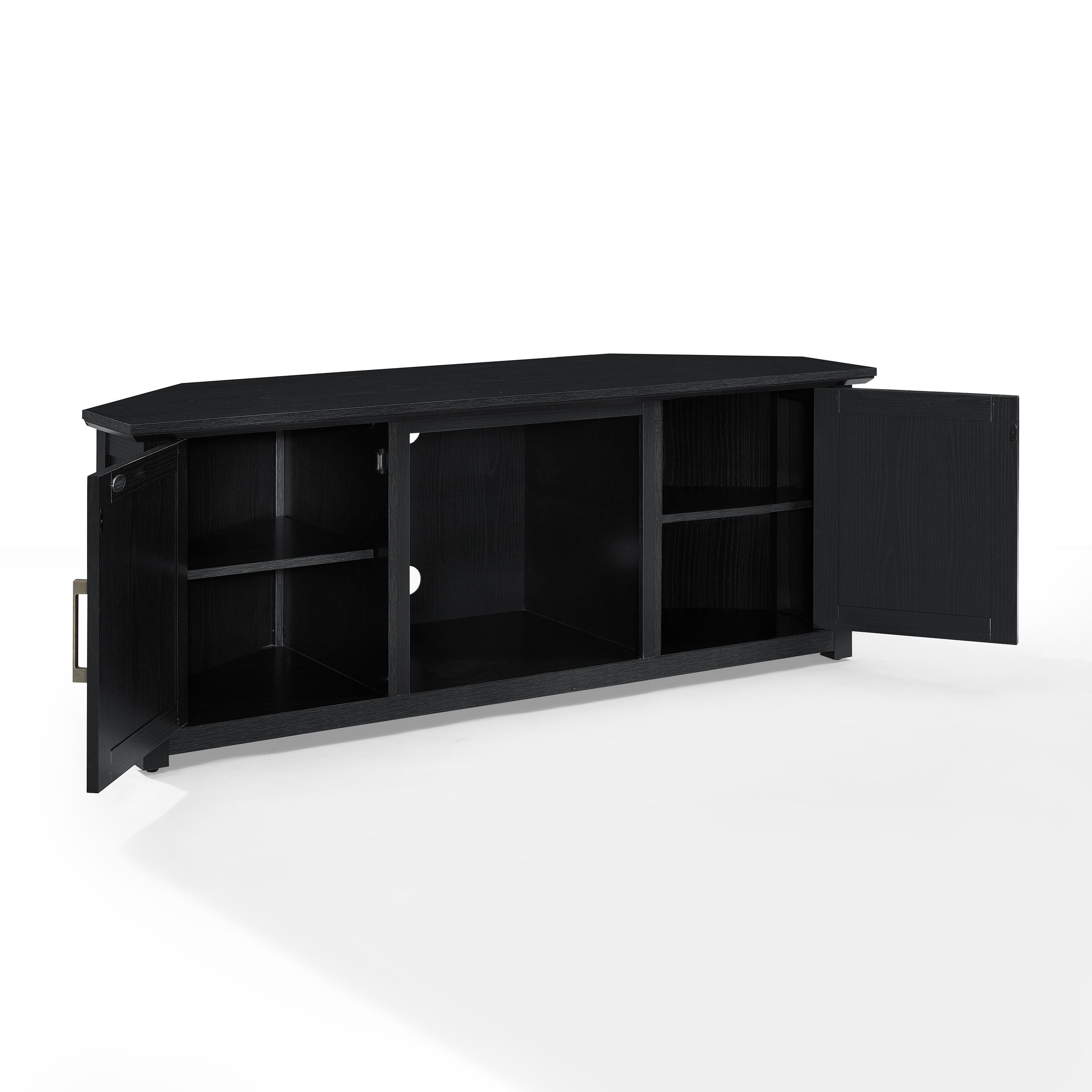 Crosley Furniture Camden Corner 58" TV Stand, Black, large