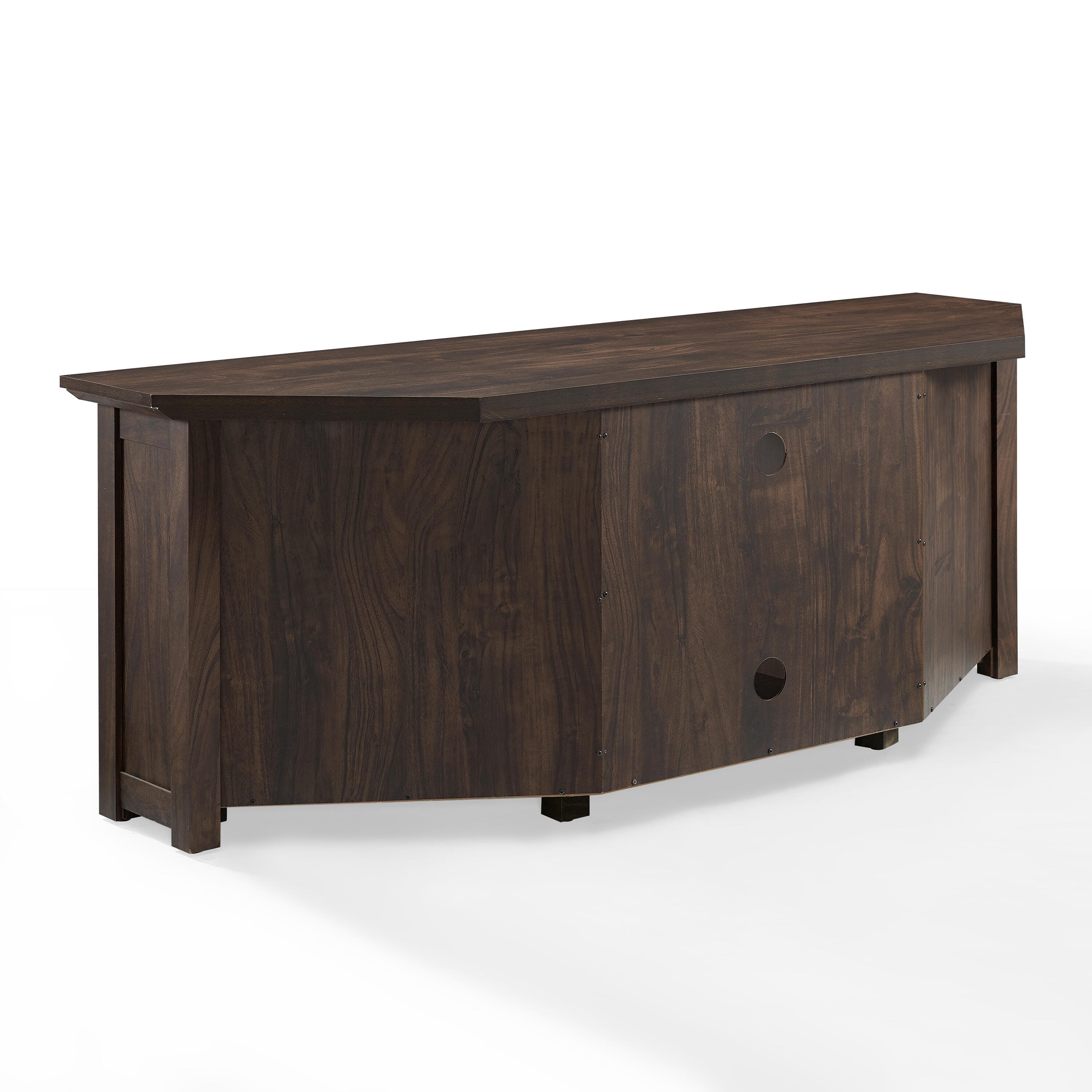 Crosley Furniture Camden Corner 58" TV Stand, Dark Walnut, large