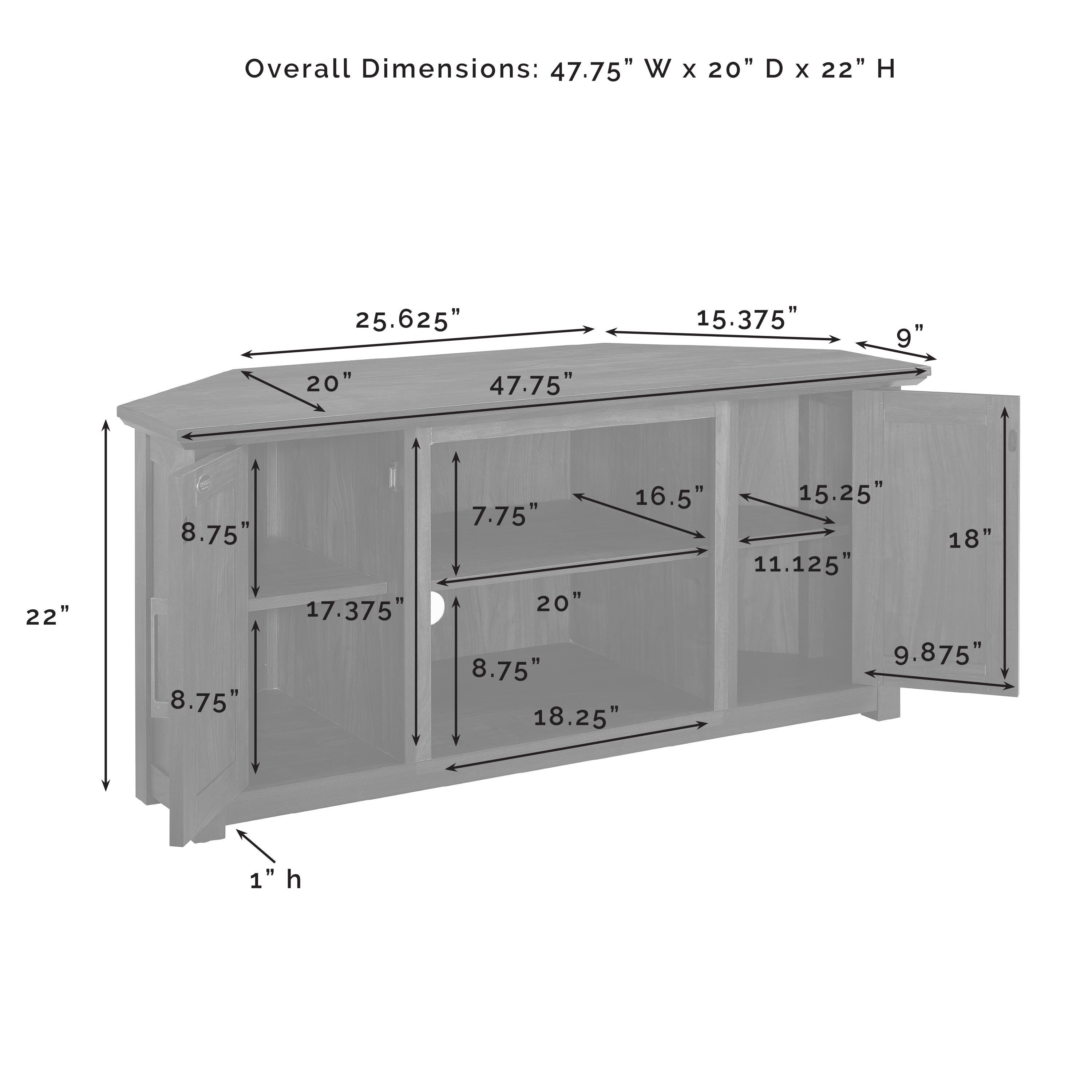 Crosley Furniture Camden Corner 47" TV Stand, Dark Walnut, large
