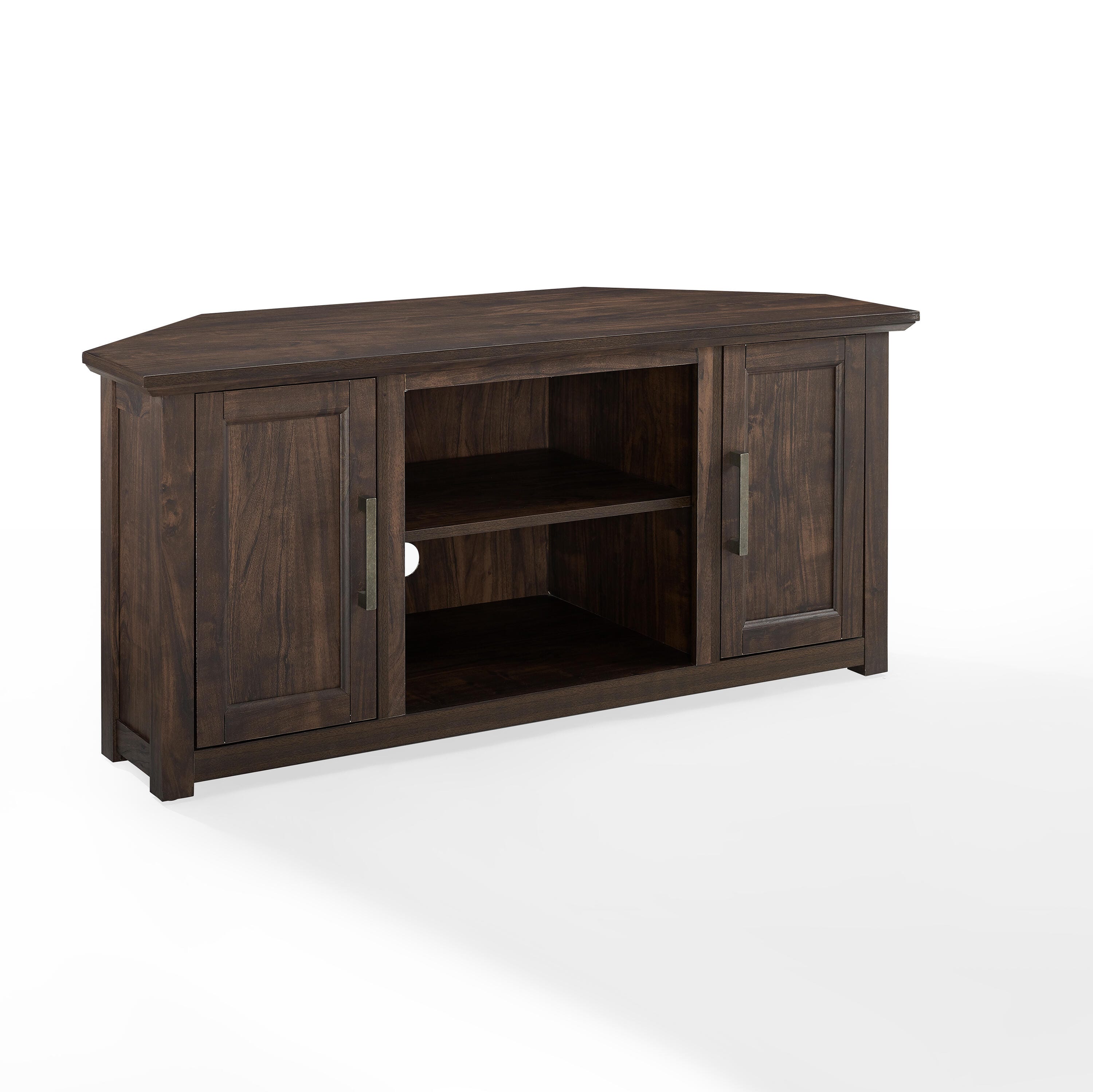 Crosley Furniture Camden Corner 47" TV Stand, Dark Walnut, large