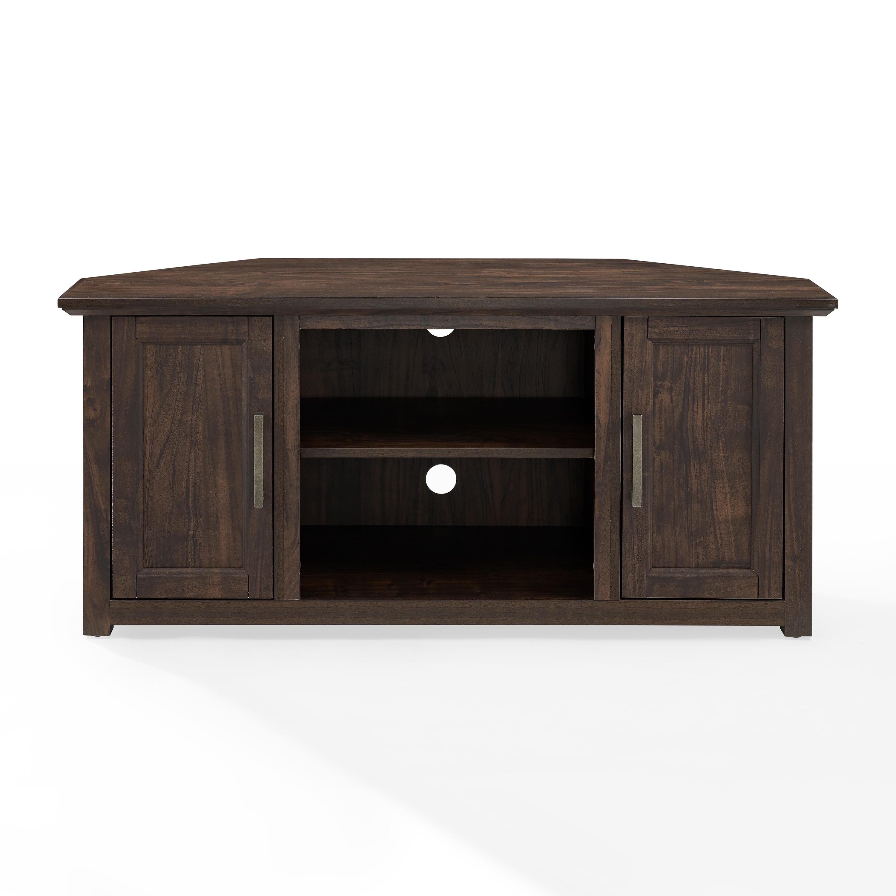 Crosley Furniture Camden Corner 47" TV Stand, Dark Walnut, large