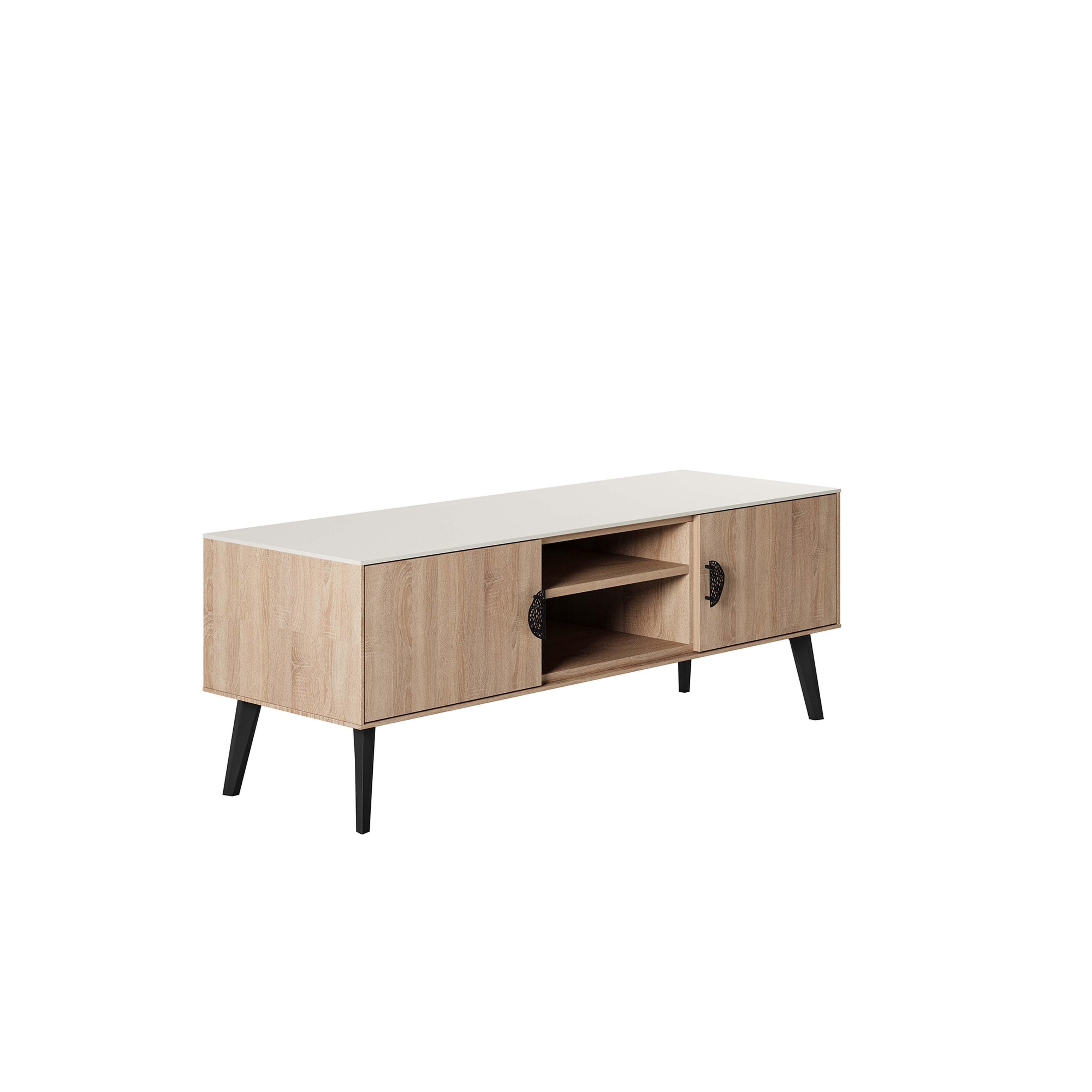 Manhattan Comfort Haley 55.10" TV Stand, Natural, large
