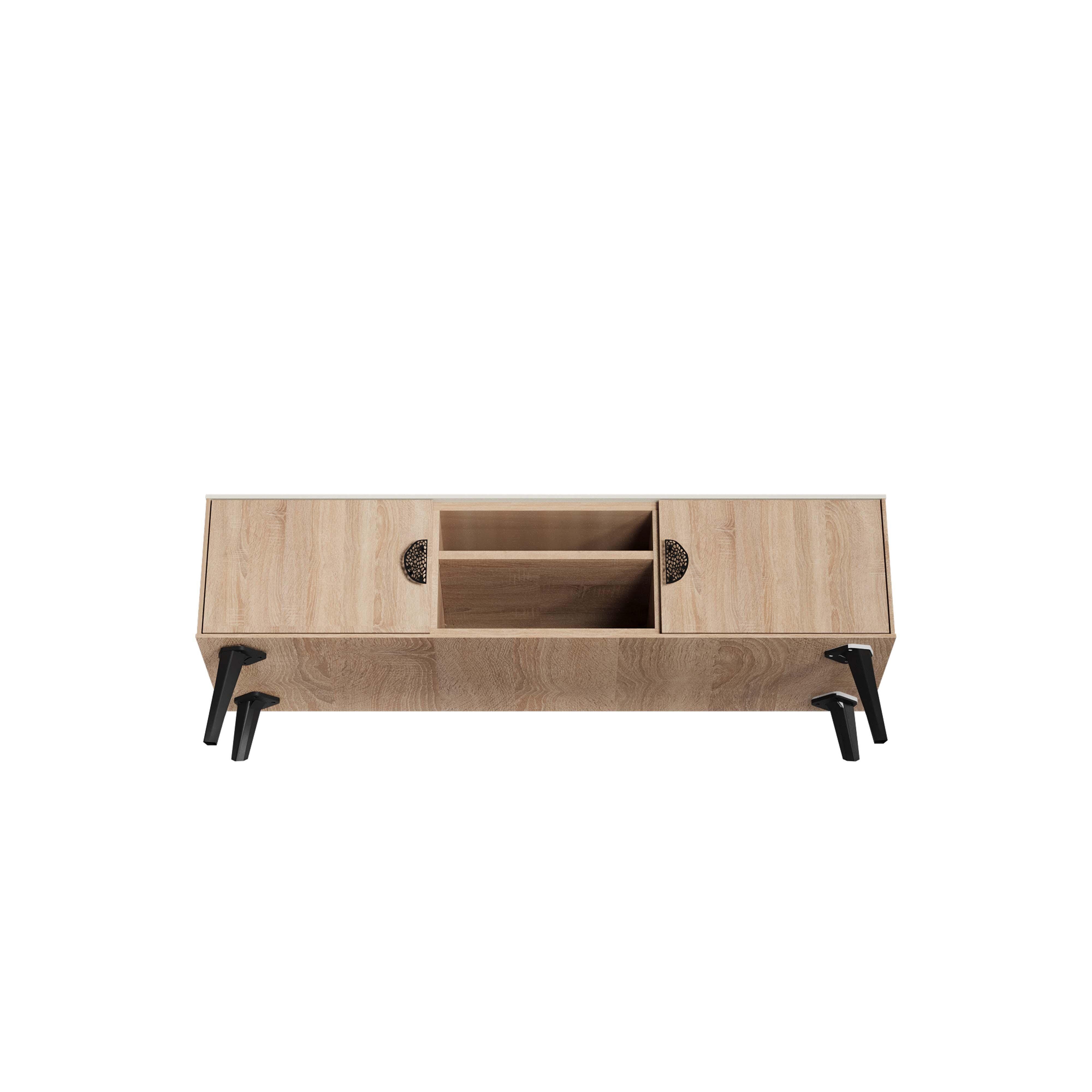 Manhattan Comfort Haley 55.10" TV Stand, Natural, large