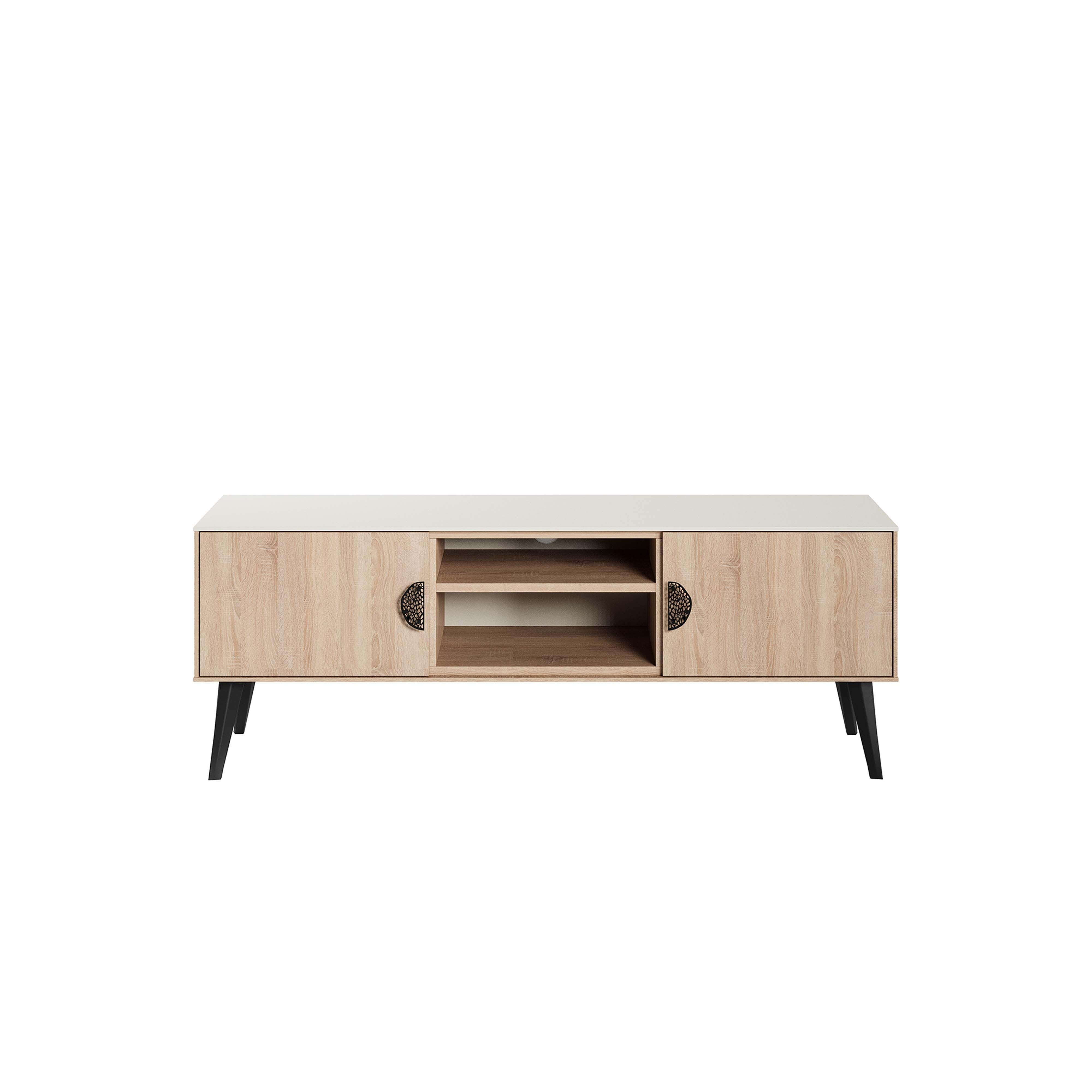 Manhattan Comfort Haley 55.10" TV Stand, Natural, large