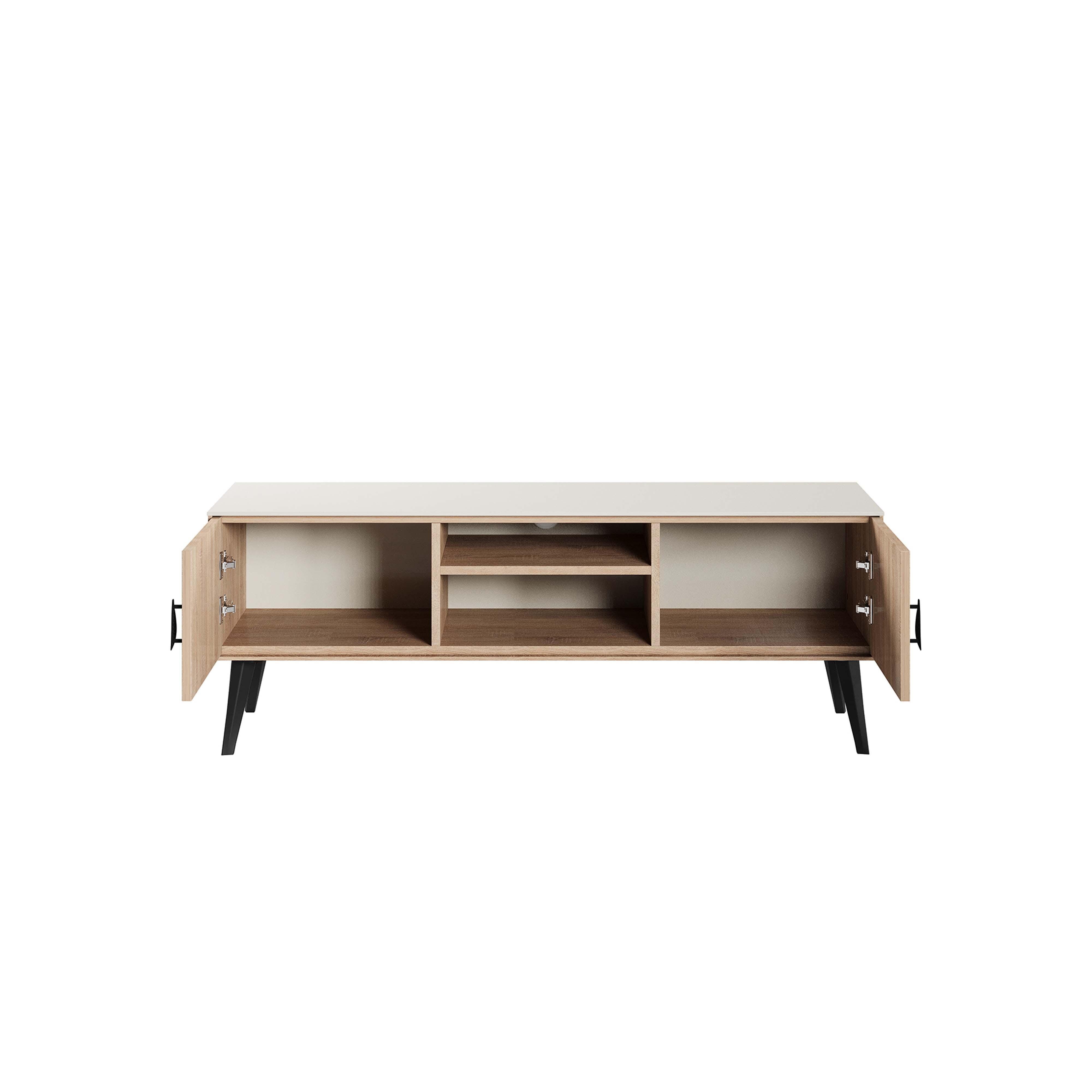 Manhattan Comfort Haley 55.10" TV Stand, Natural, large