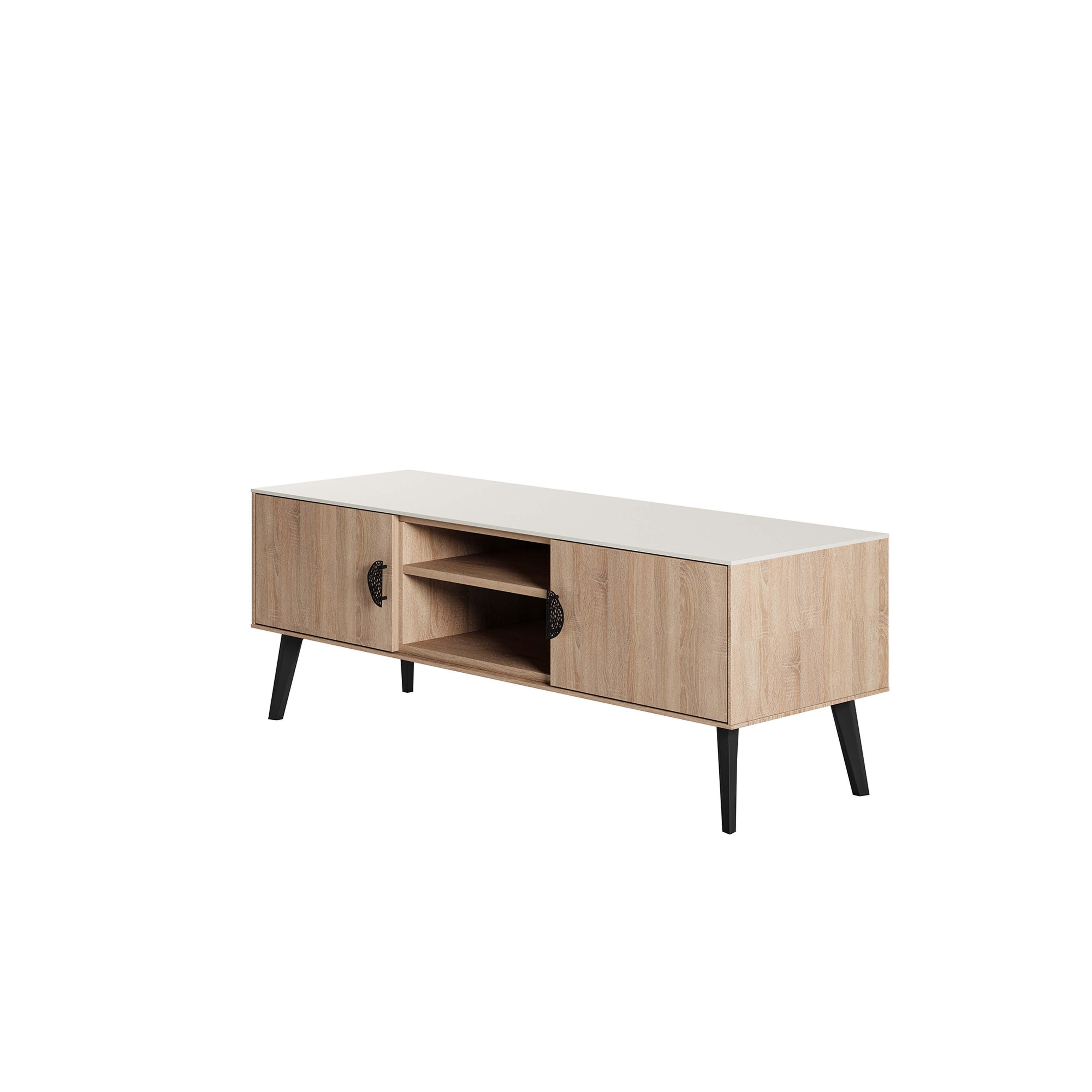 Manhattan Comfort Haley 55.10" TV Stand, Natural, large