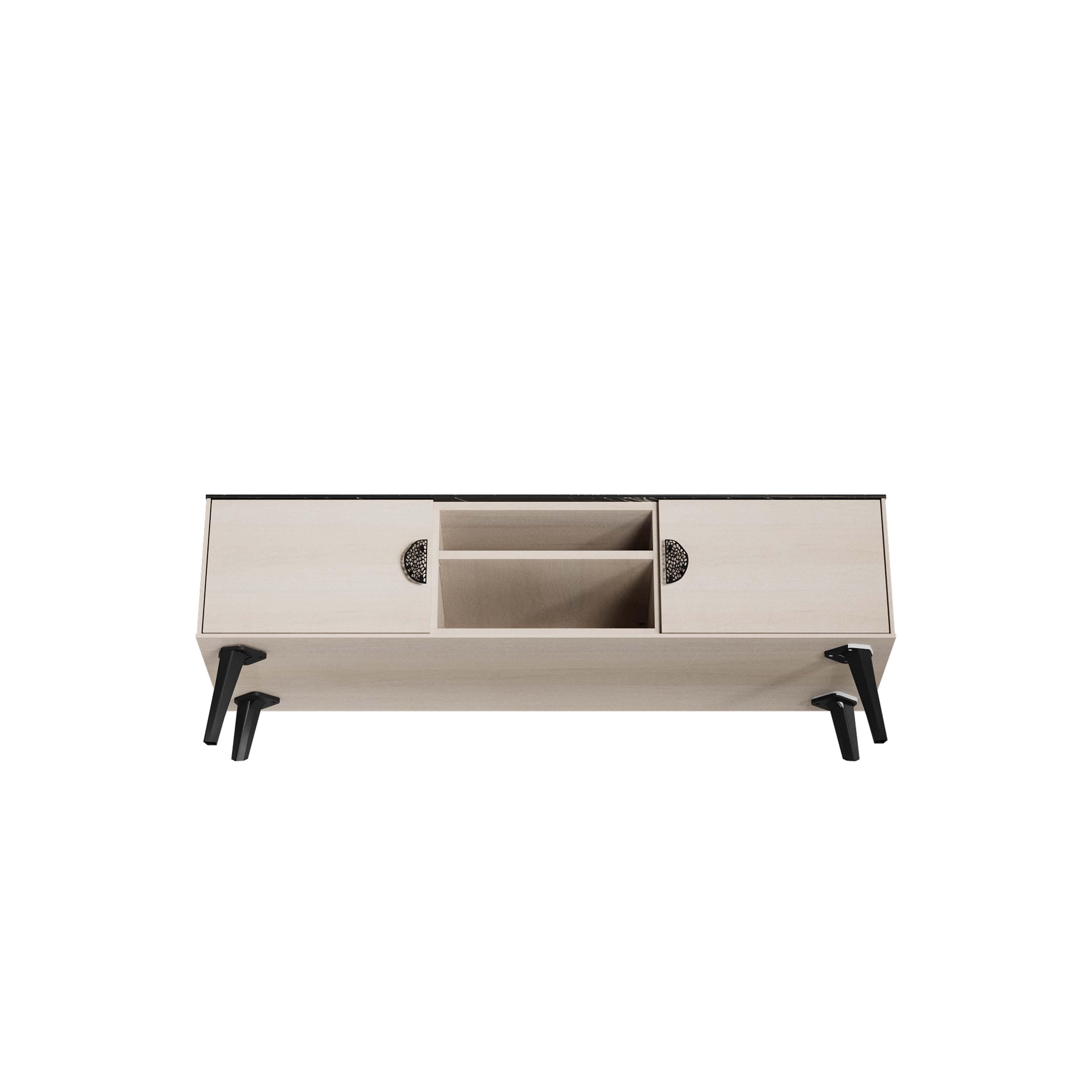 Manhattan Comfort Haley 55.10" TV Stand, White/Black, large