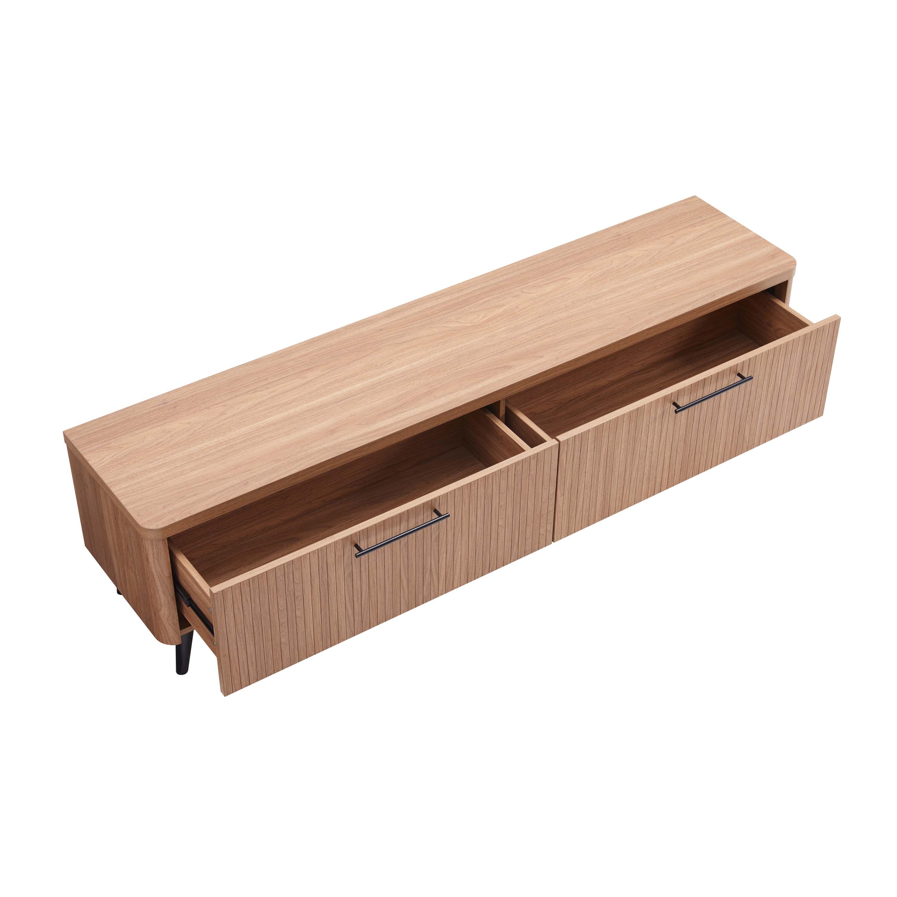 Manhattan Comfort Jodie 68.9" TV Stand, Maple, large