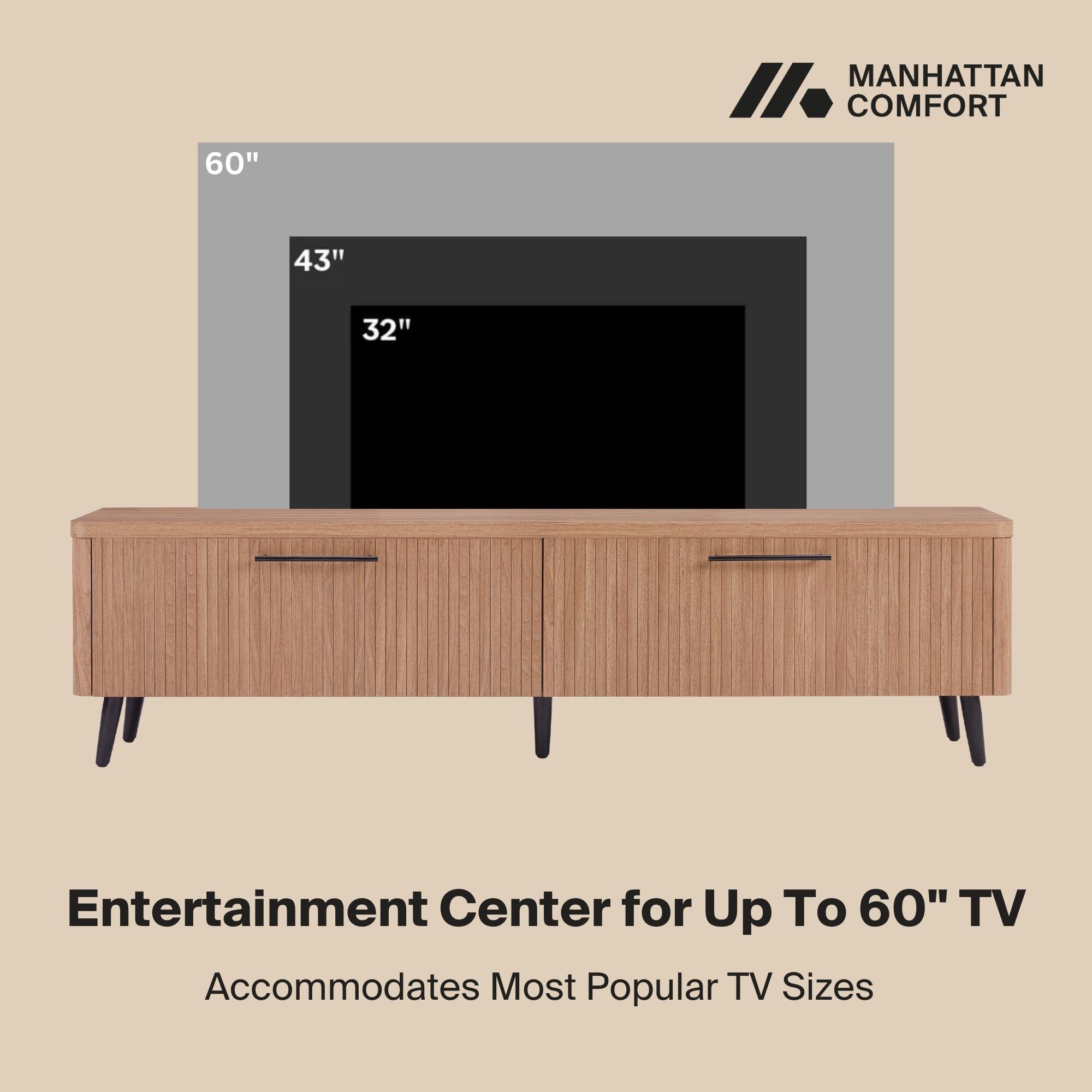 Manhattan Comfort Jodie 68.9" TV Stand, Maple, large