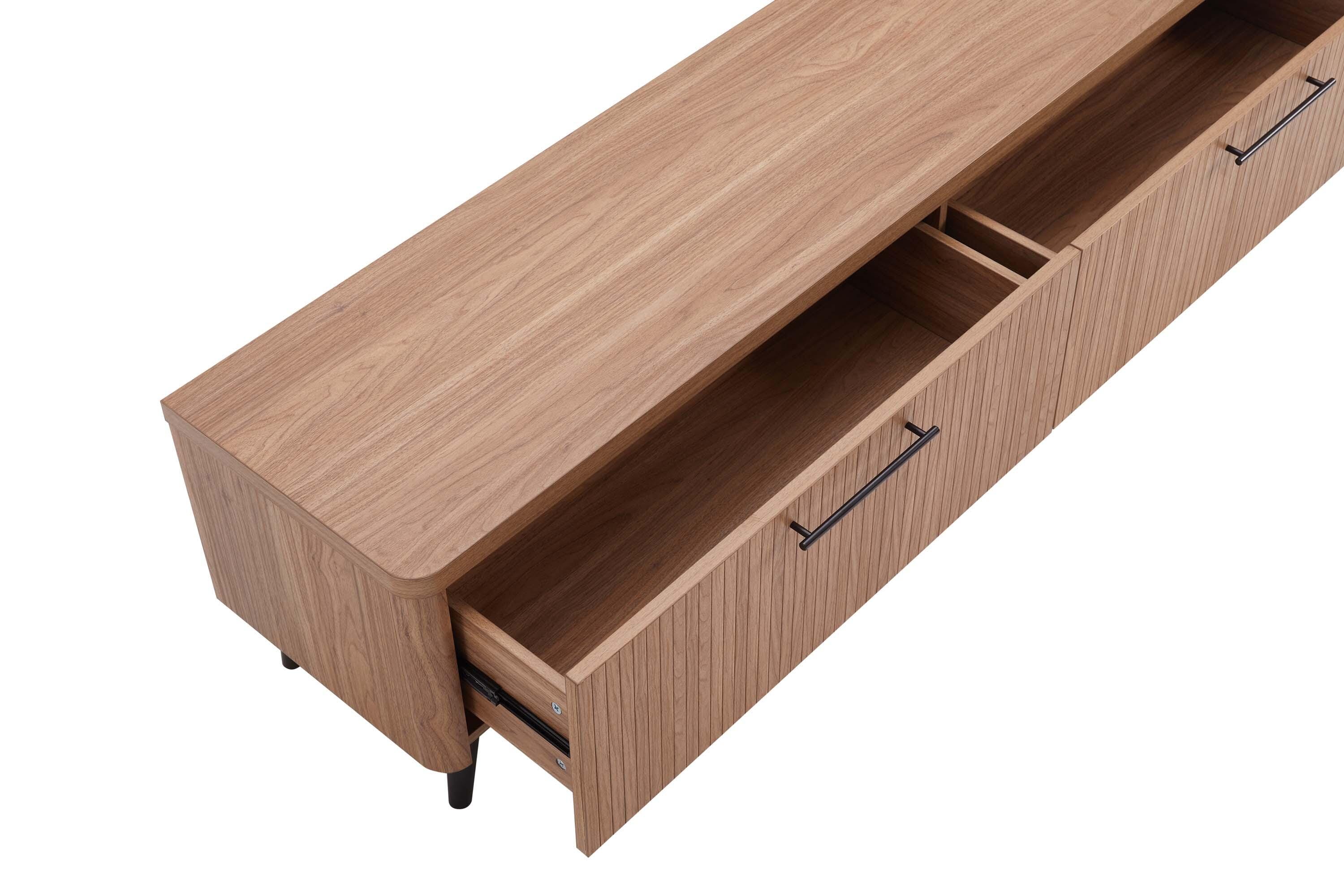Manhattan Comfort Jodie 68.9" TV Stand, Maple, large