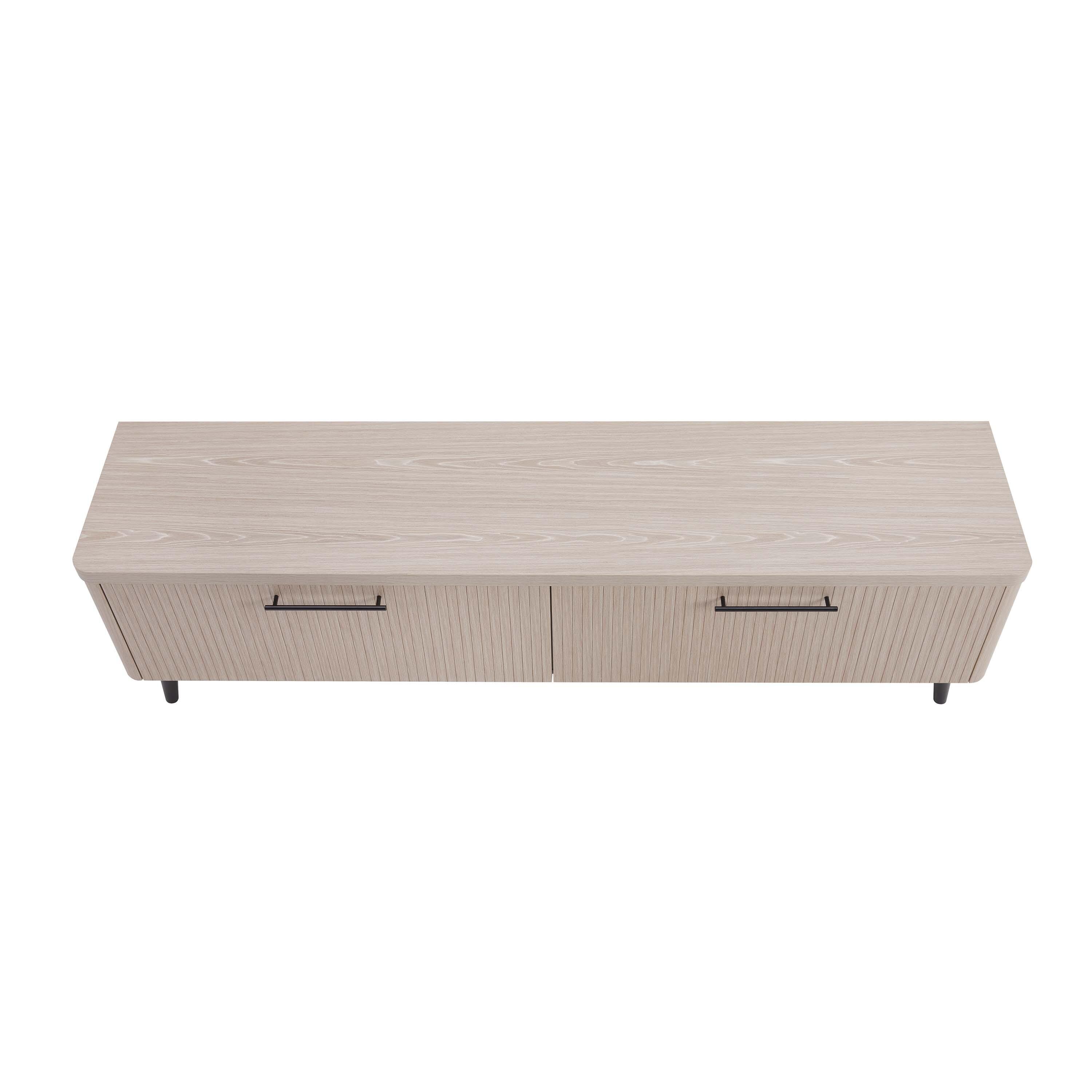 Manhattan Comfort Jodie 68.9" TV Stand, White Washed Oak, large