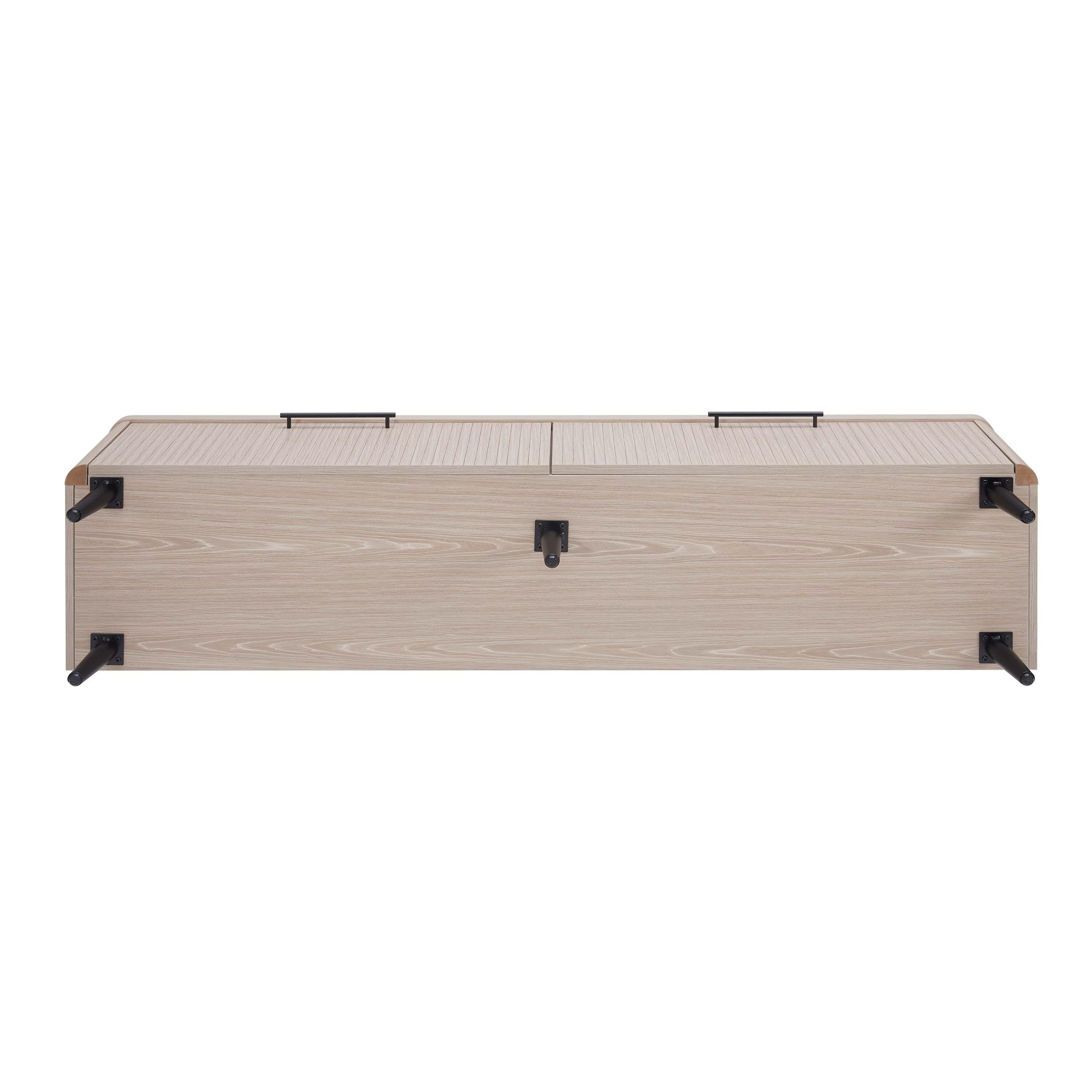 Manhattan Comfort Jodie 68.9" TV Stand, White Washed Oak, large