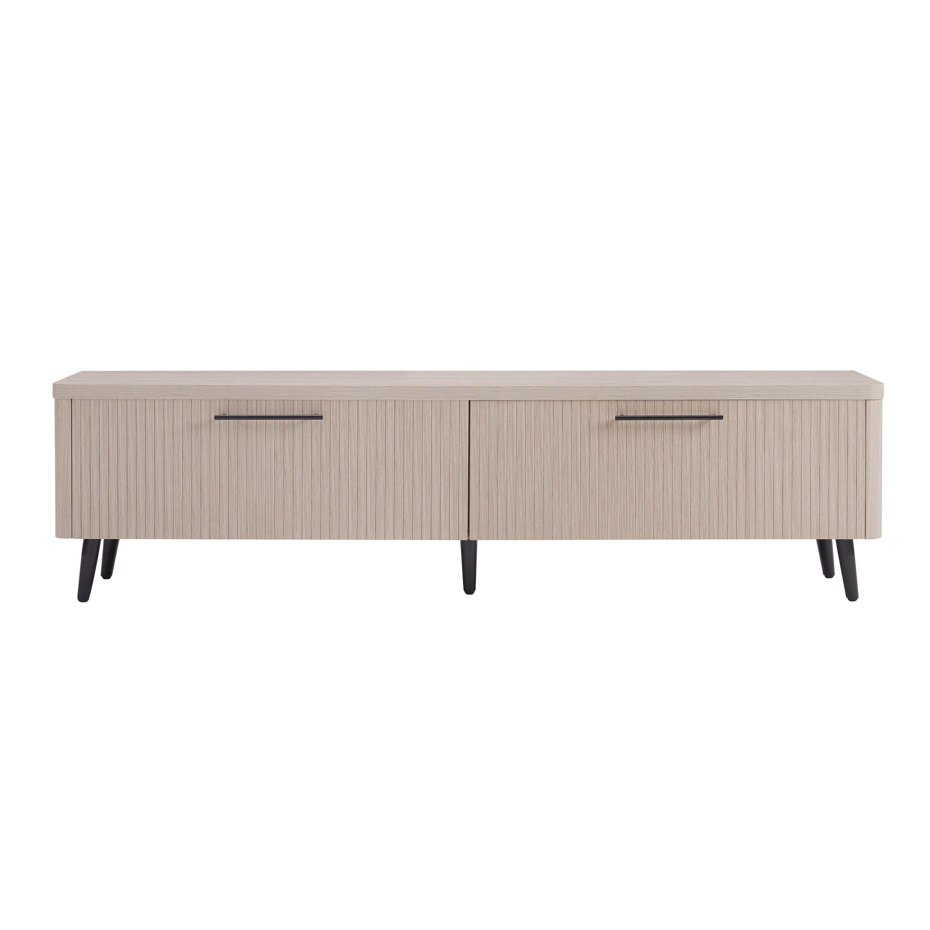 Manhattan Comfort Jodie 68.9" TV Stand, White Washed Oak, large