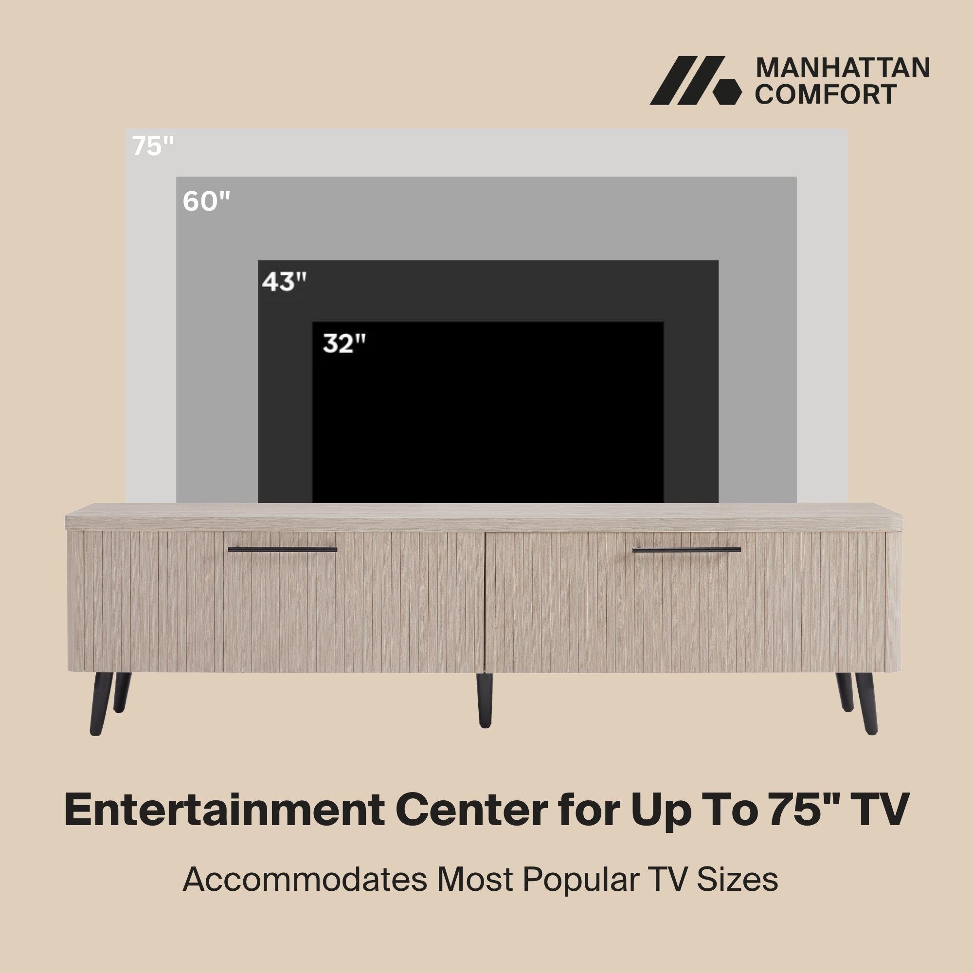 Manhattan Comfort Jodie 68.9" TV Stand, White Washed Oak, large