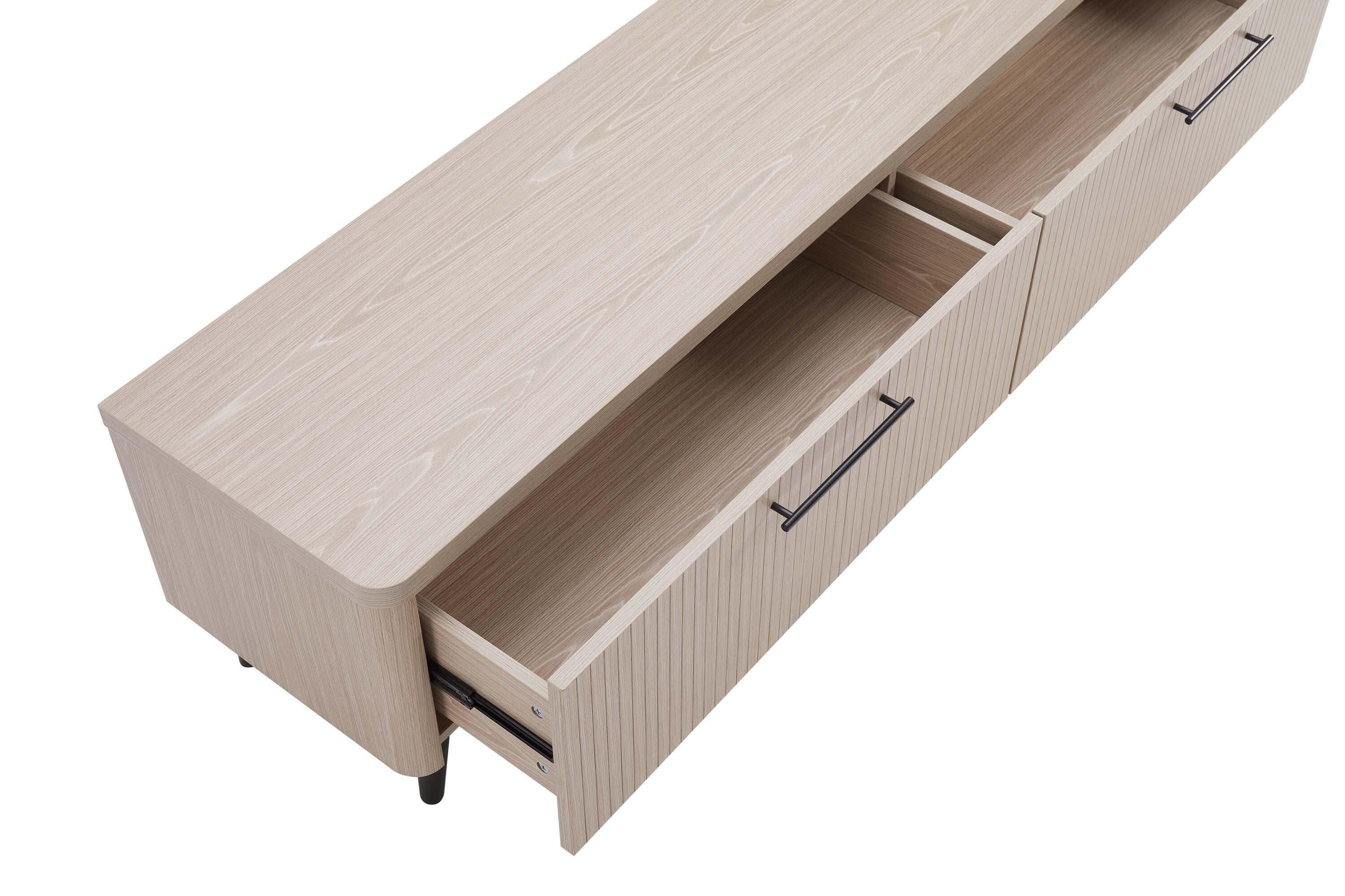 Manhattan Comfort Jodie 68.9" TV Stand, White Washed Oak, large