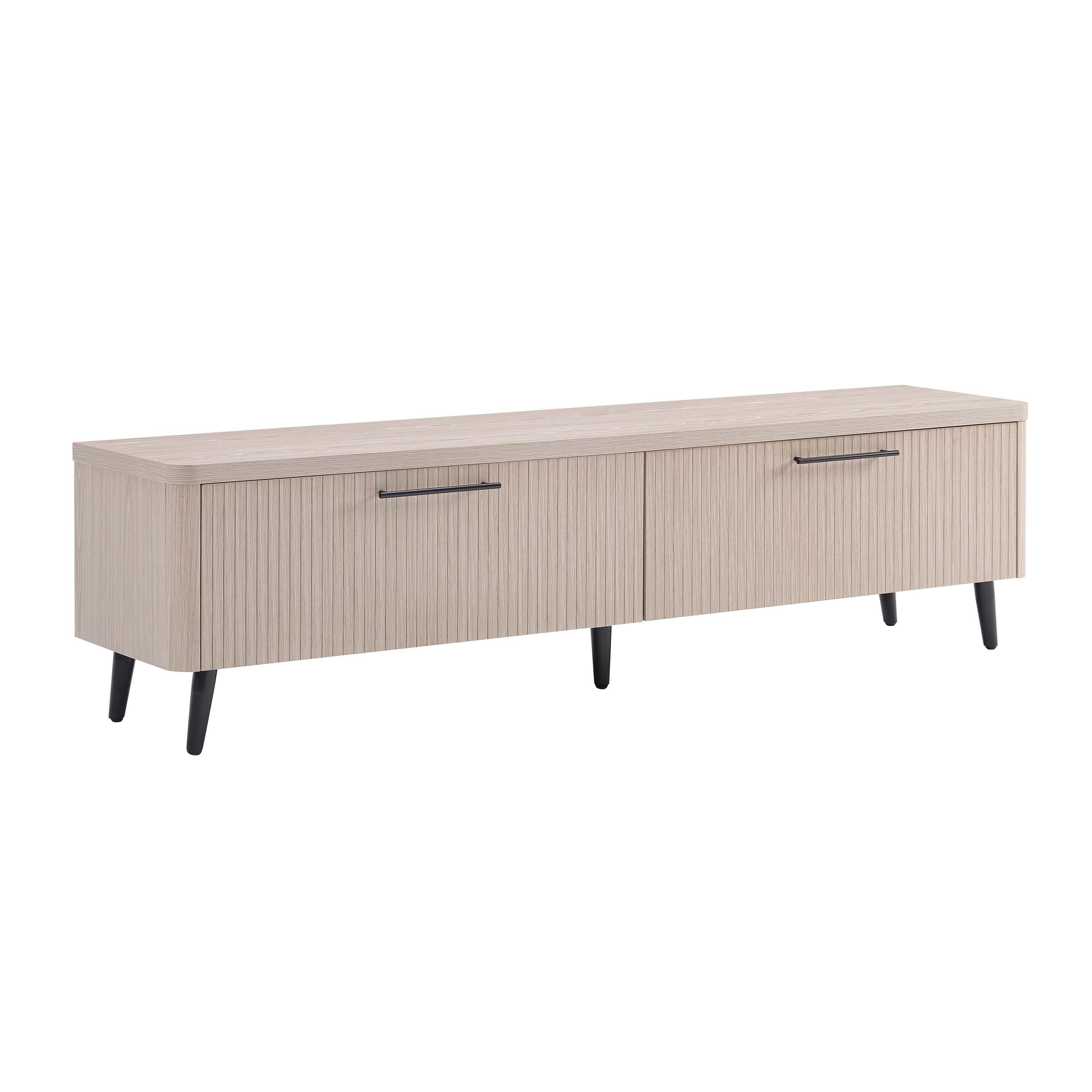 Manhattan Comfort Jodie 68.9" TV Stand, White Washed Oak, large