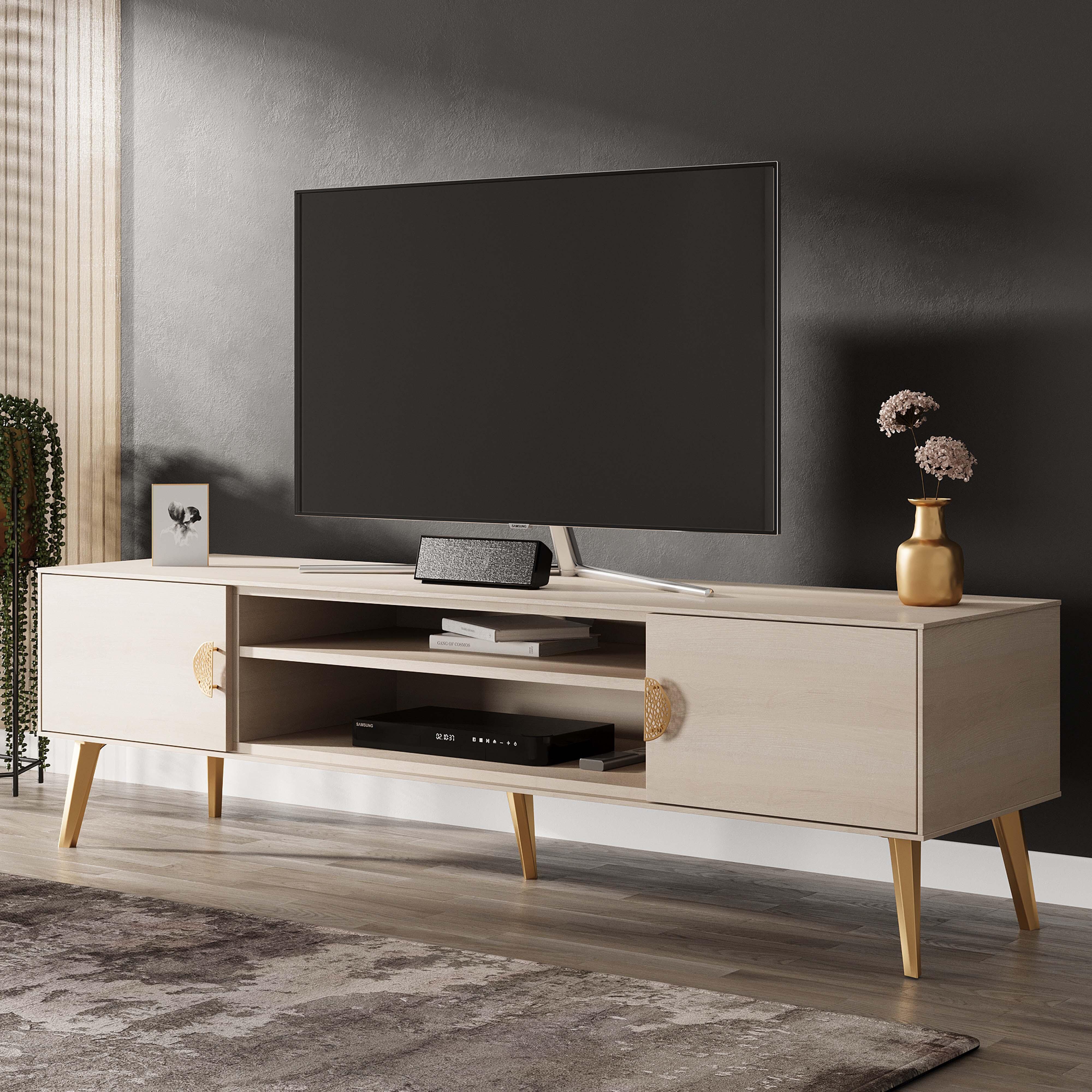 Manhattan Comfort Haley 70.9" TV Stand, White, large