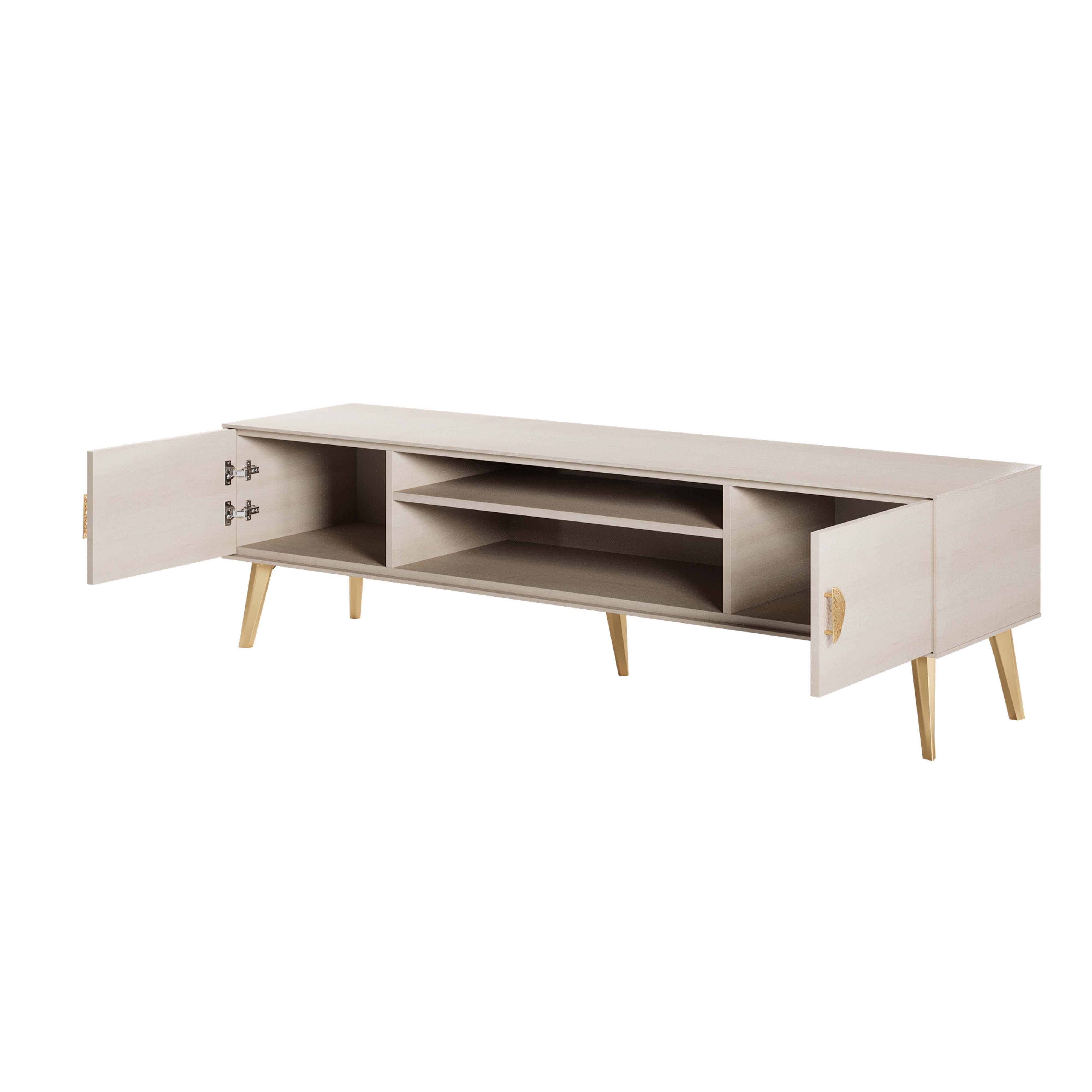 Manhattan Comfort Haley 70.9" TV Stand, White, large