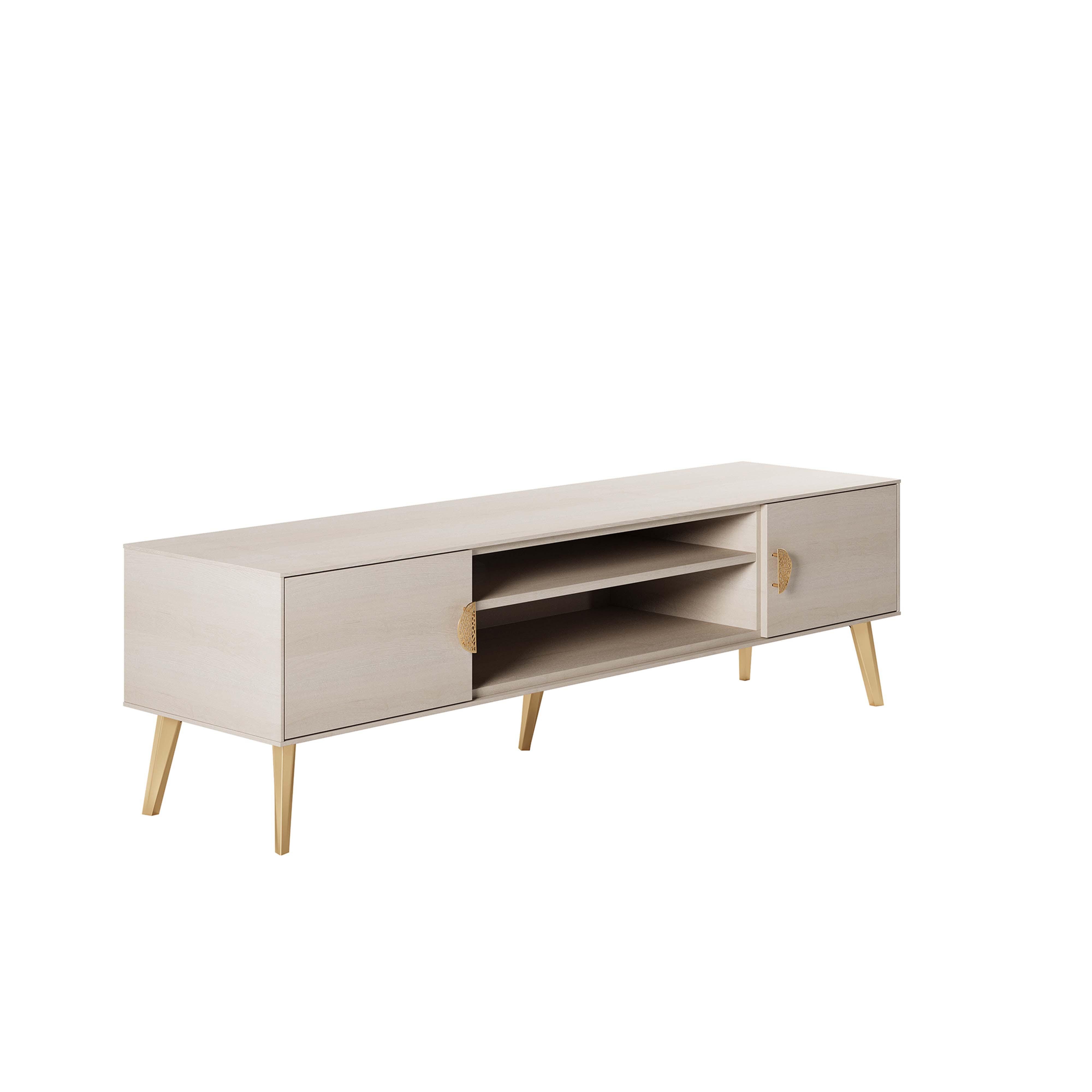 Manhattan Comfort Haley 70.9" TV Stand, White, large