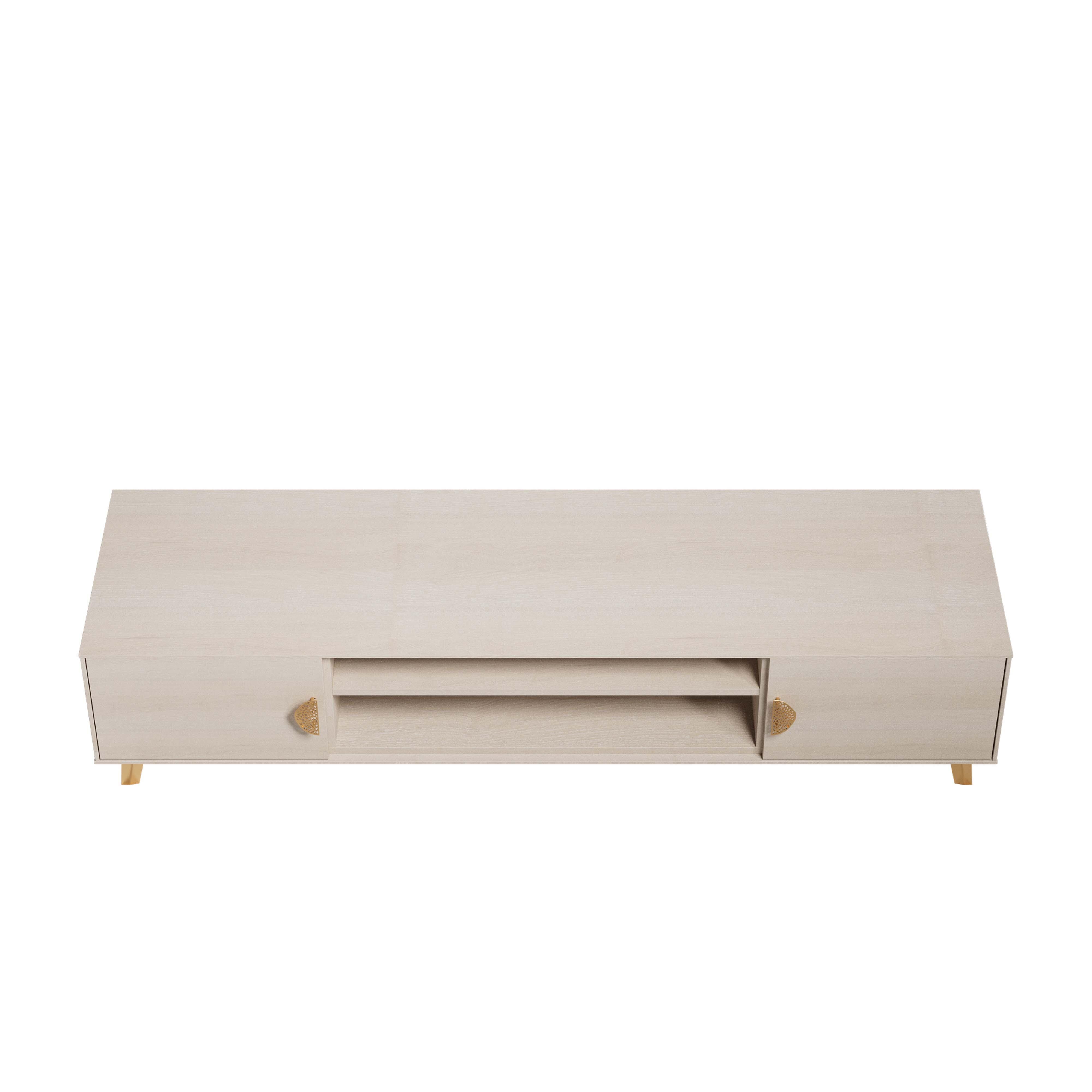 Manhattan Comfort Haley 70.9" TV Stand, White, large