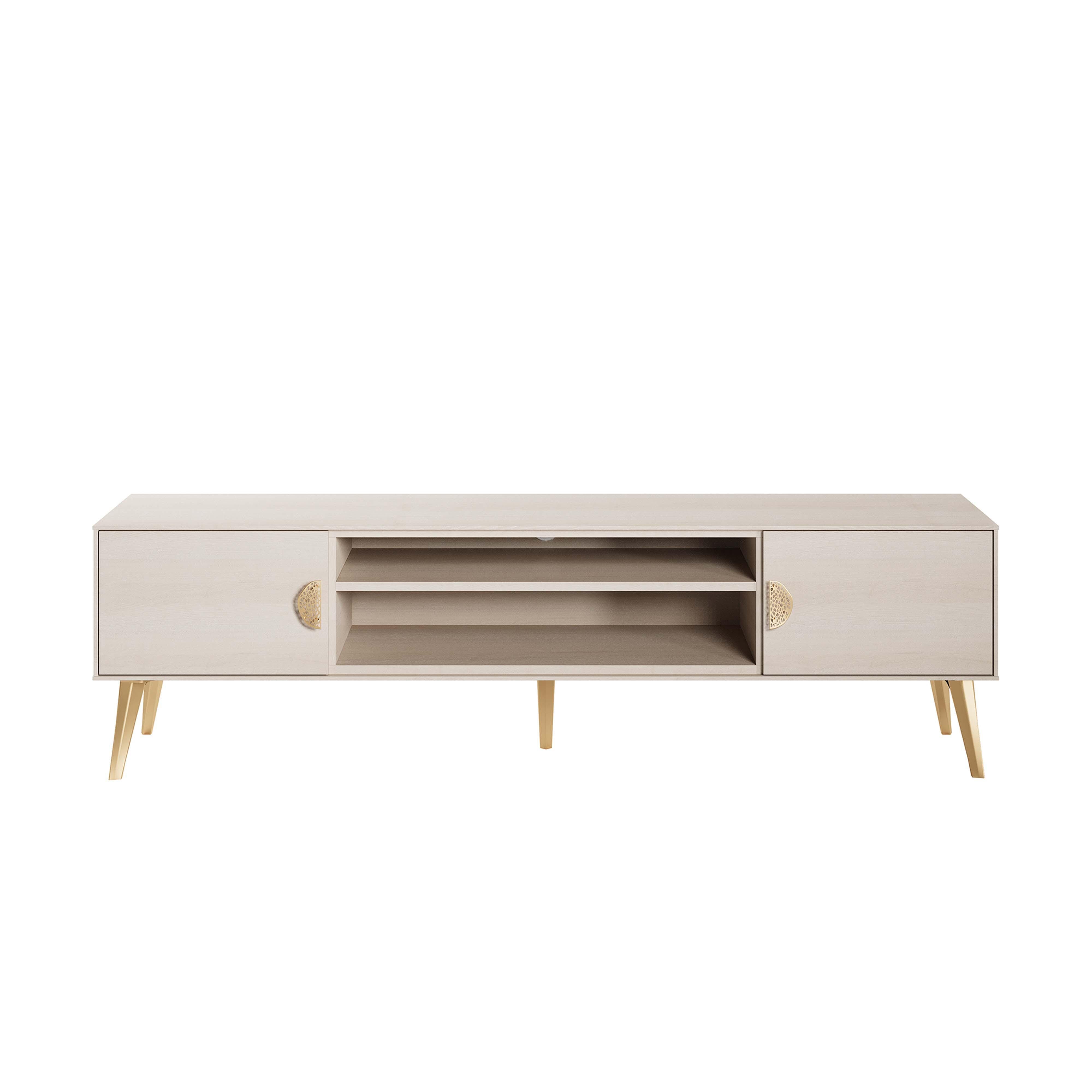 Manhattan Comfort Haley 70.9" TV Stand, White, large