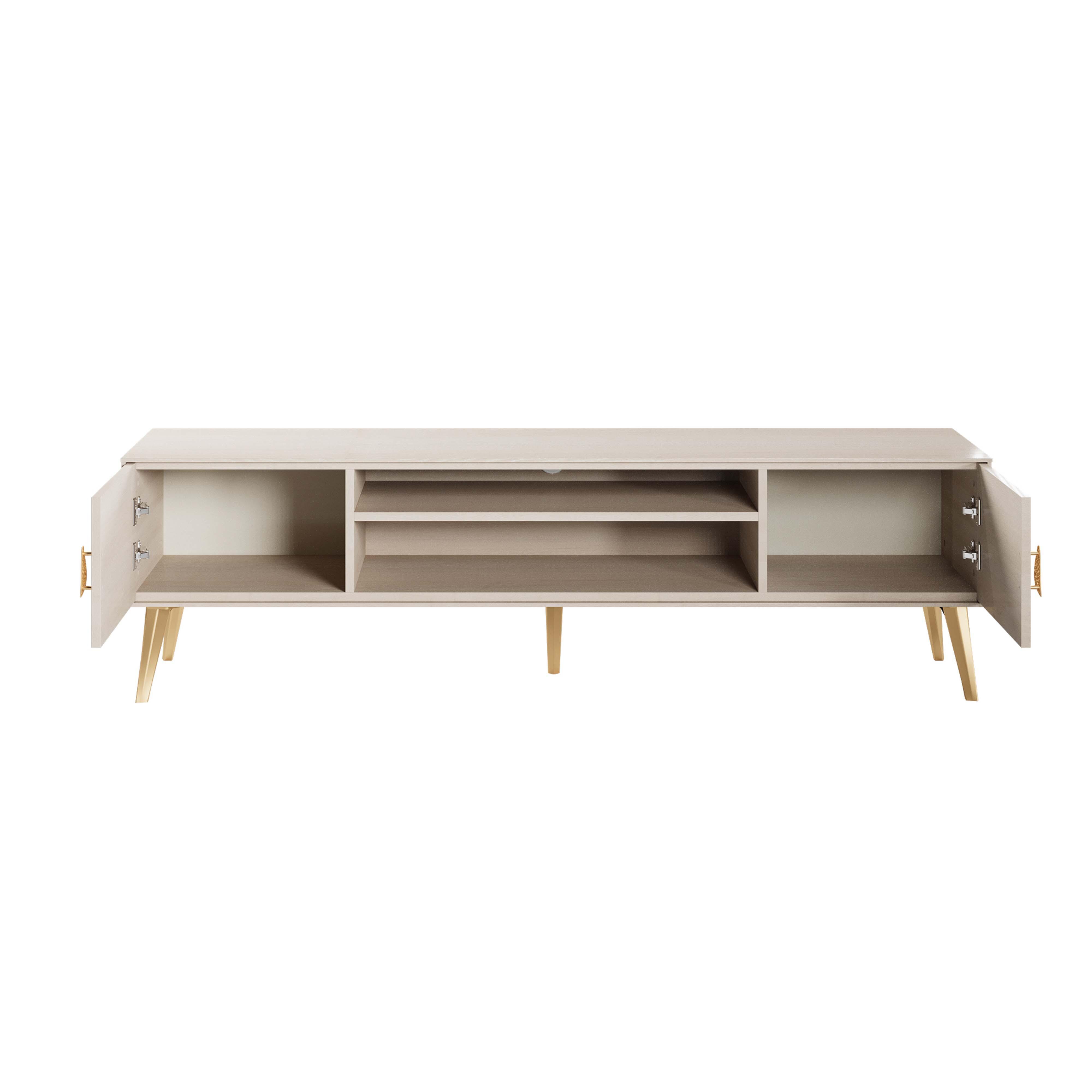 Manhattan Comfort Haley 70.9" TV Stand, White, large