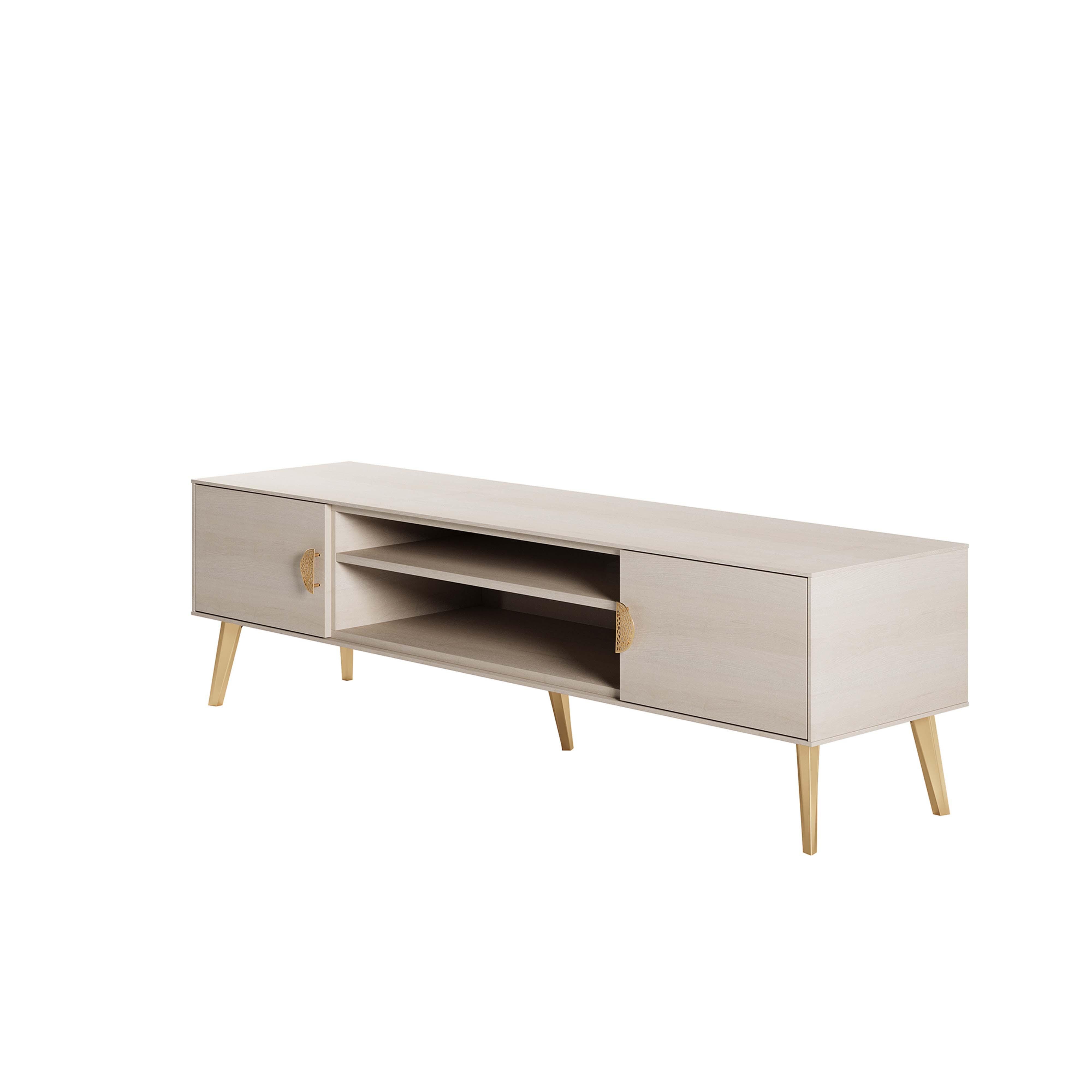 Manhattan Comfort Haley 70.9" TV Stand, White, large