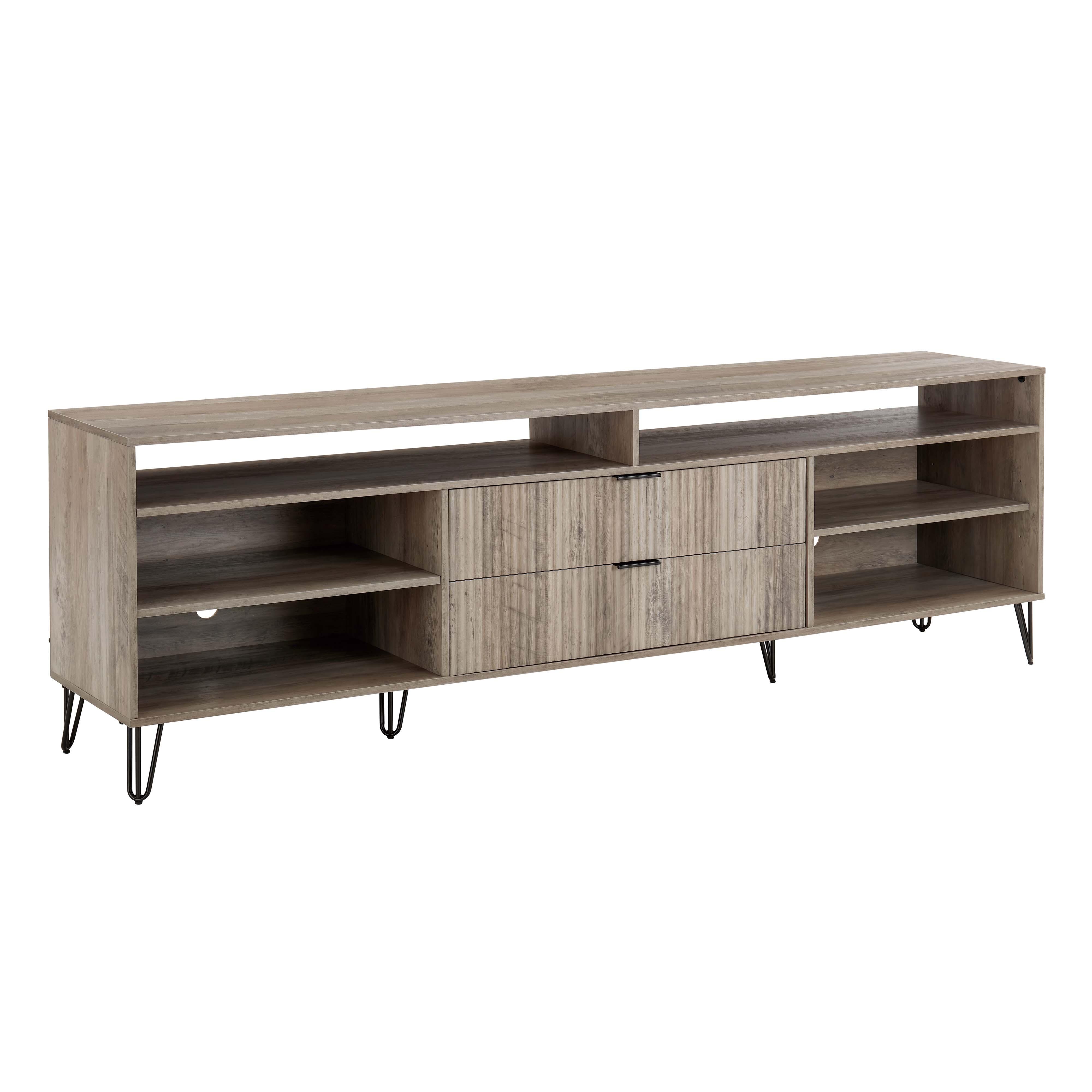 Manhattan Comfort DUMBO 85" TV Stand with 2 Drawers, Golden Brown, large