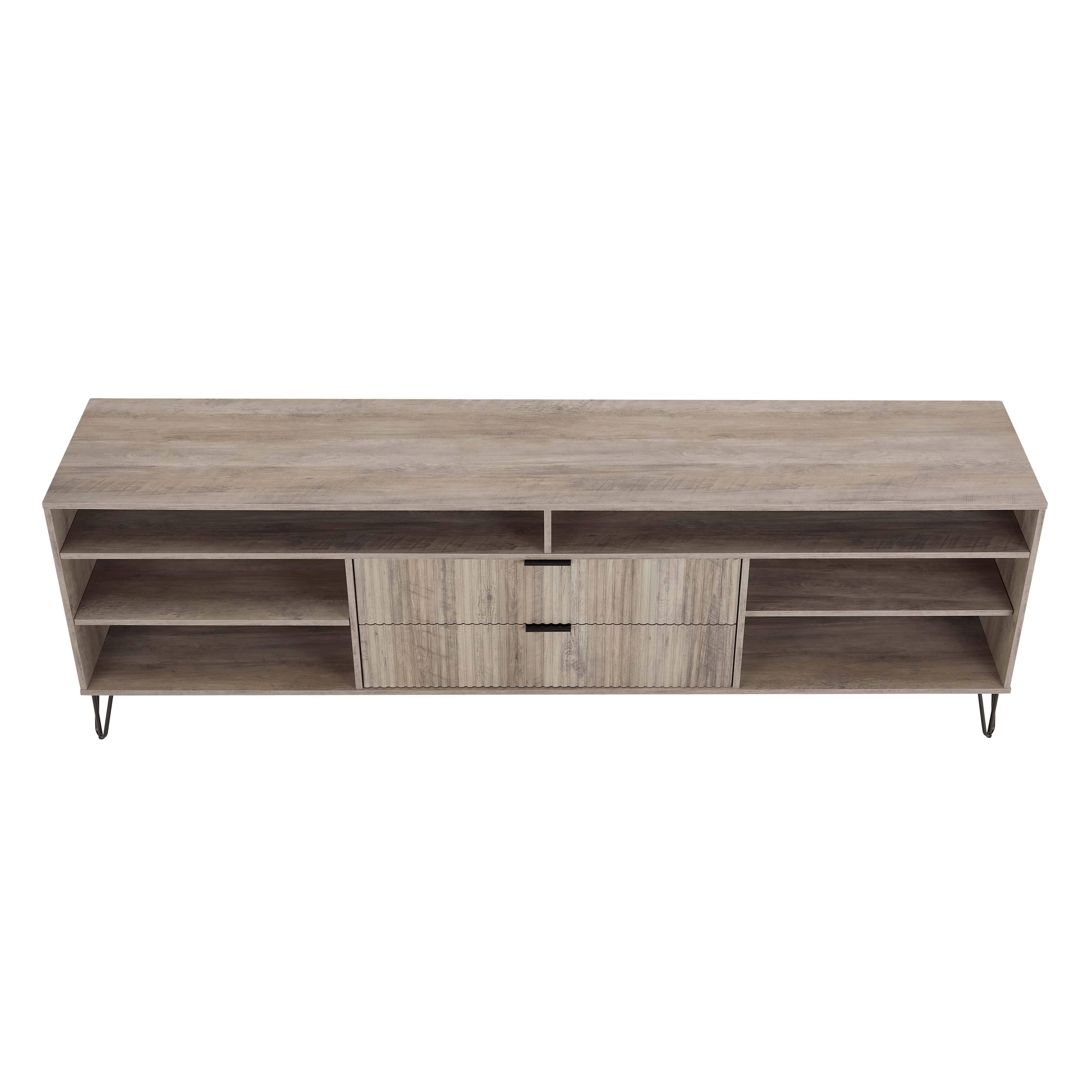 Manhattan Comfort DUMBO 85" TV Stand with 2 Drawers, Rustic Gray, large