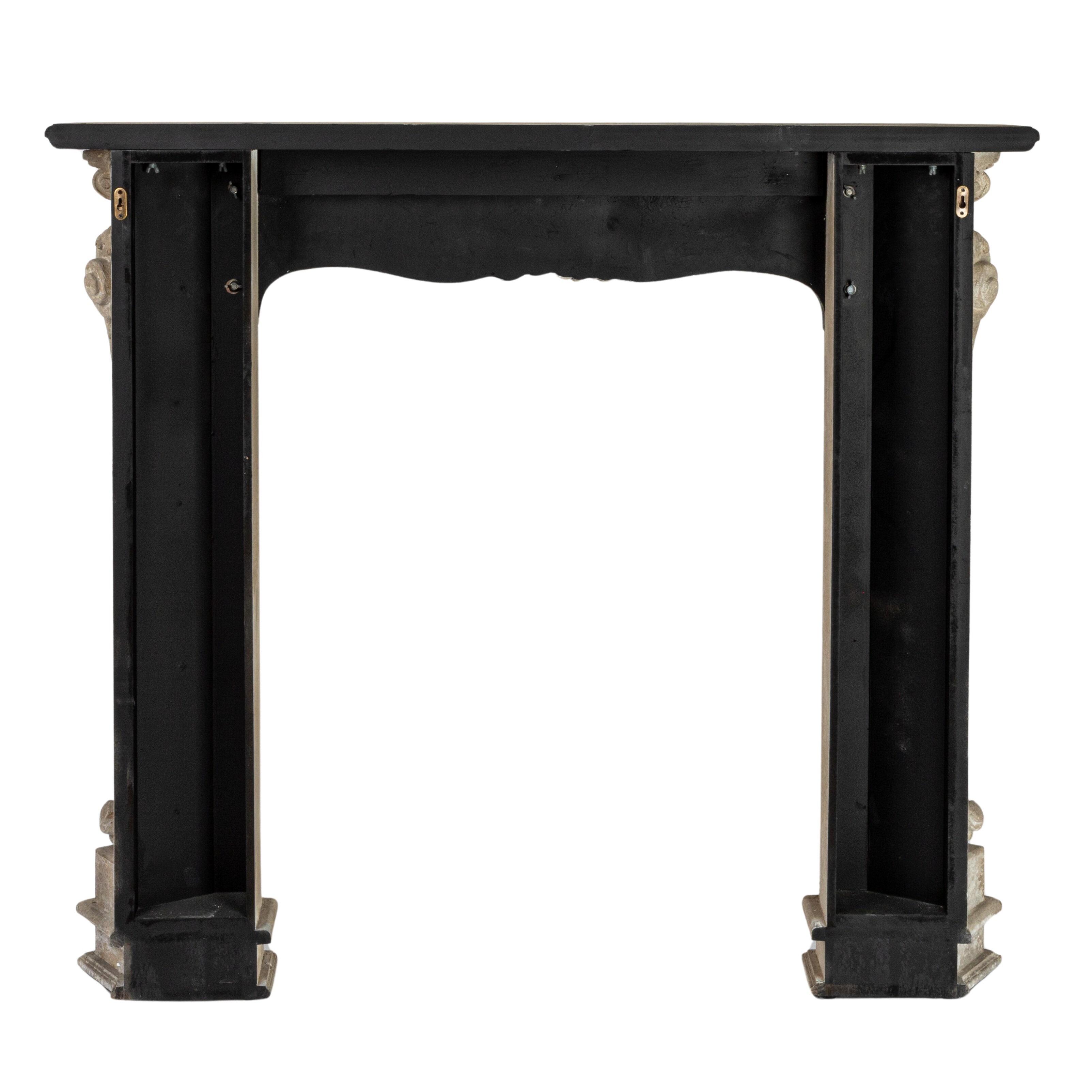 Storied Home Decorative 11" Fireplace Mantel, Cream, large