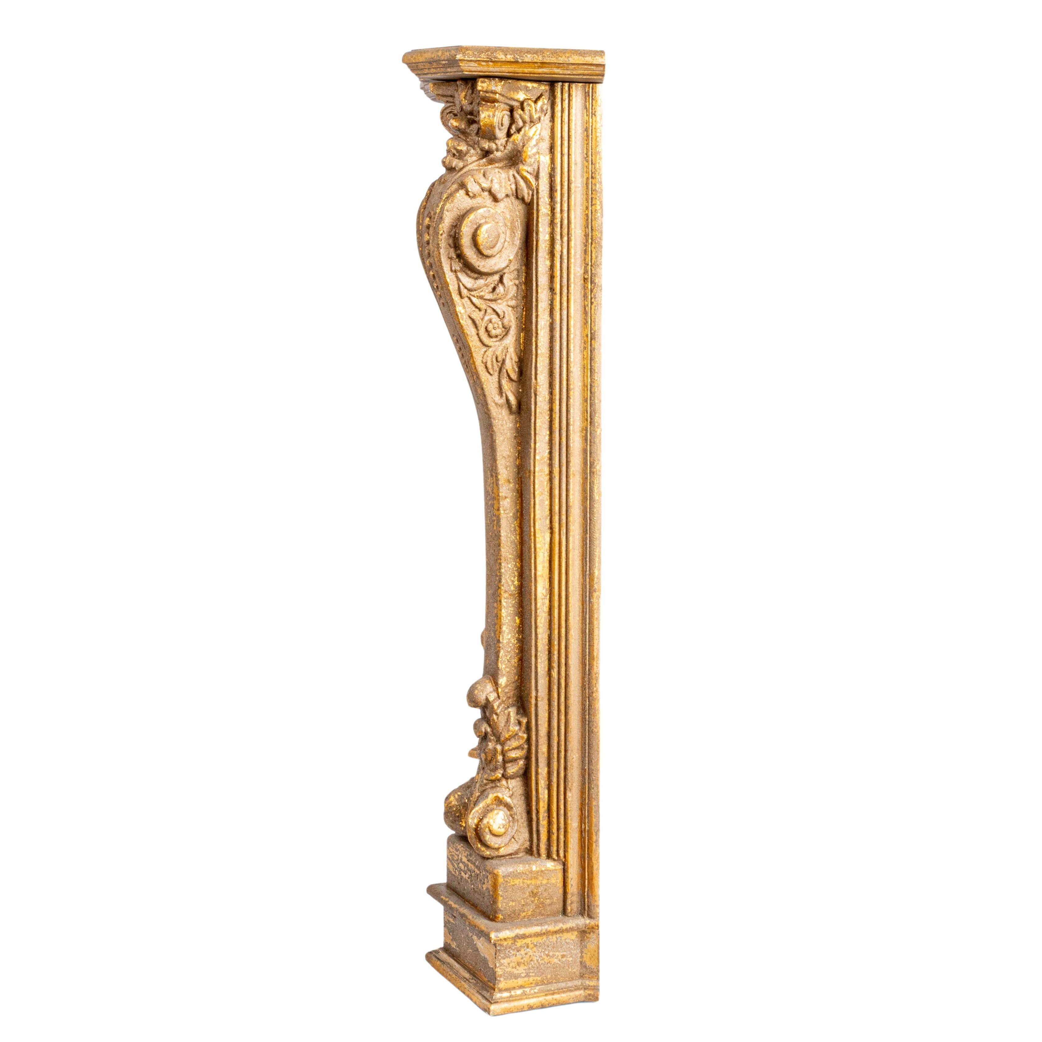 Storied Home Decorative 11" Fireplace Mantel, Gold, large