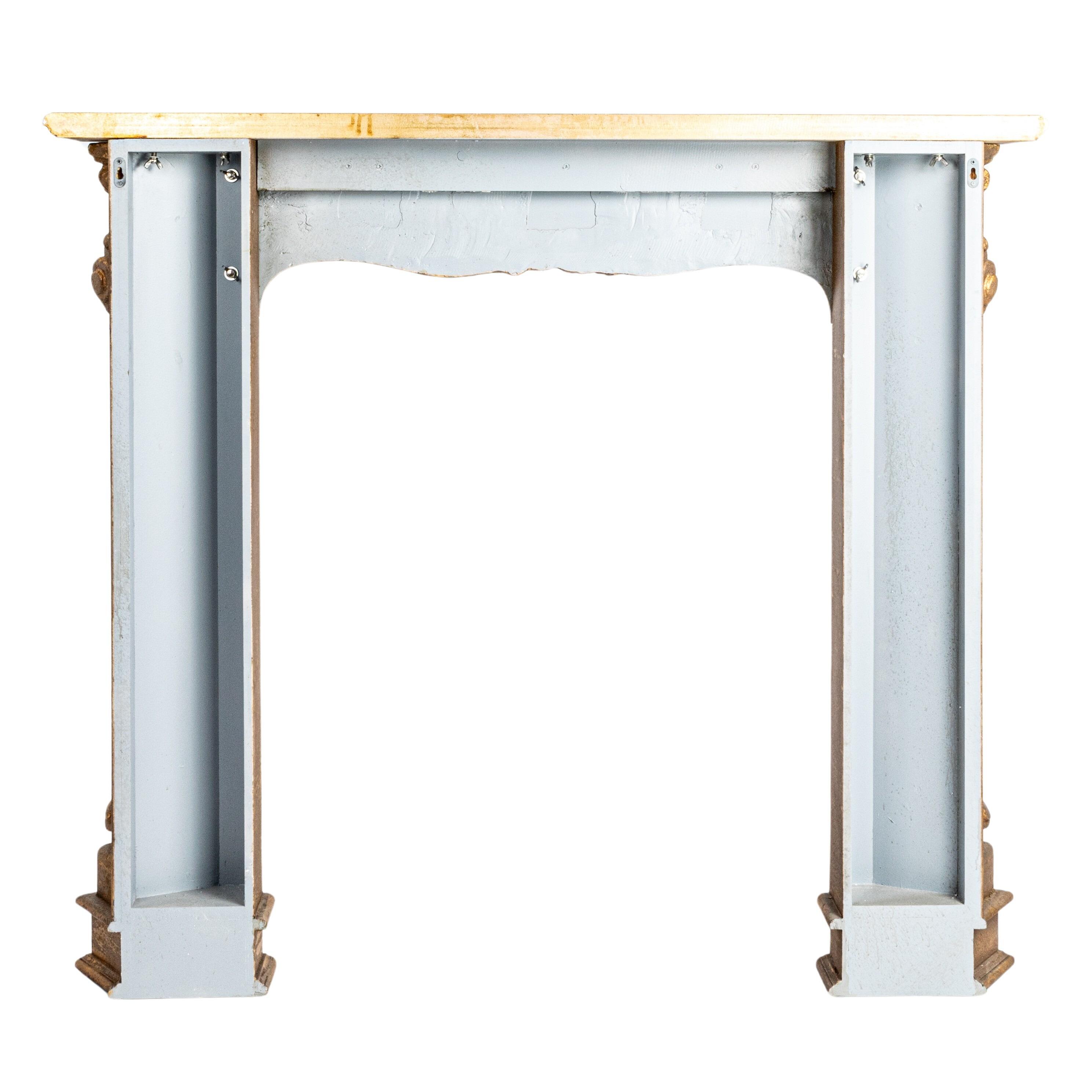 Storied Home Decorative 11" Fireplace Mantel, Gold, large
