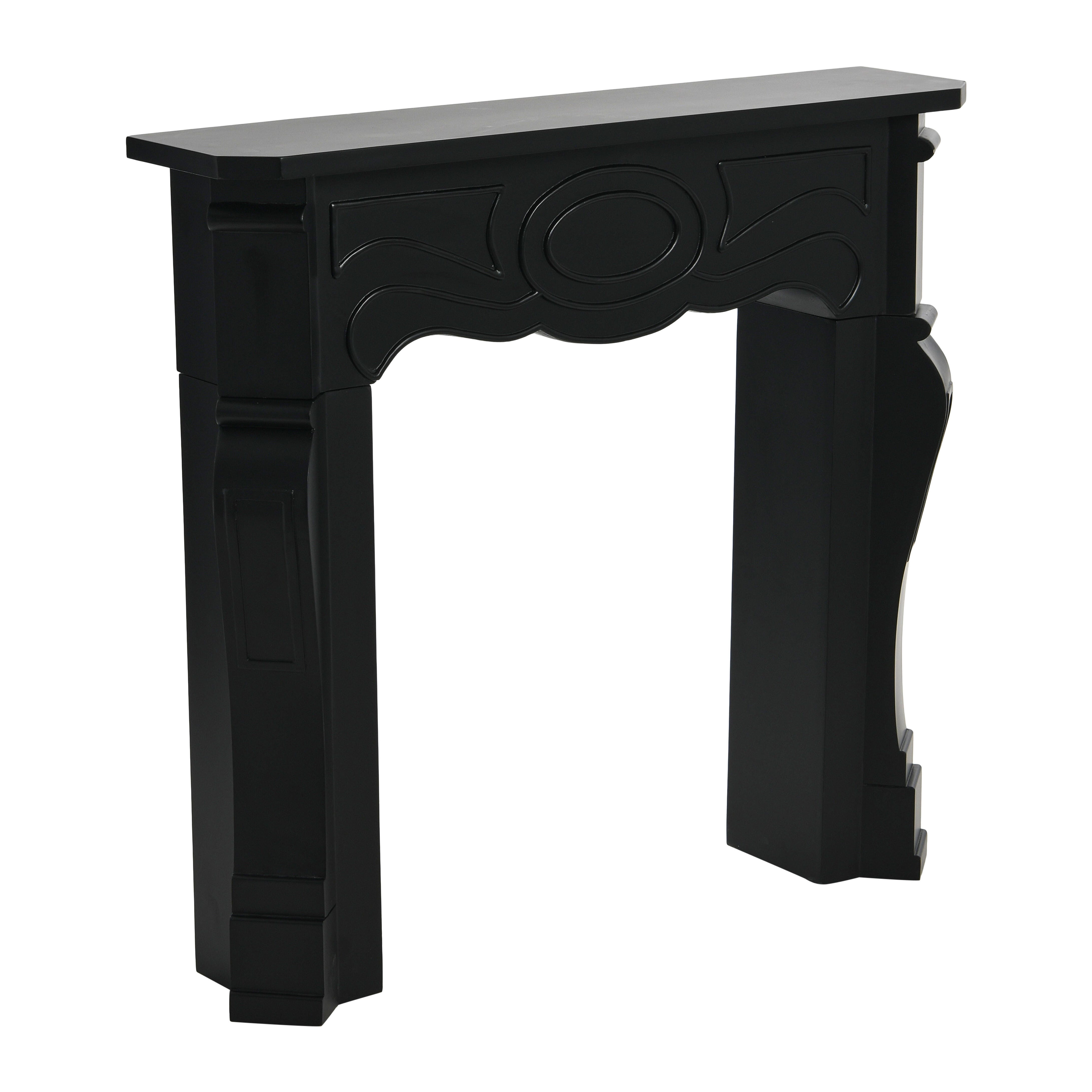 Storied Home Victorian 8" Fireplace Mantel, Black, large
