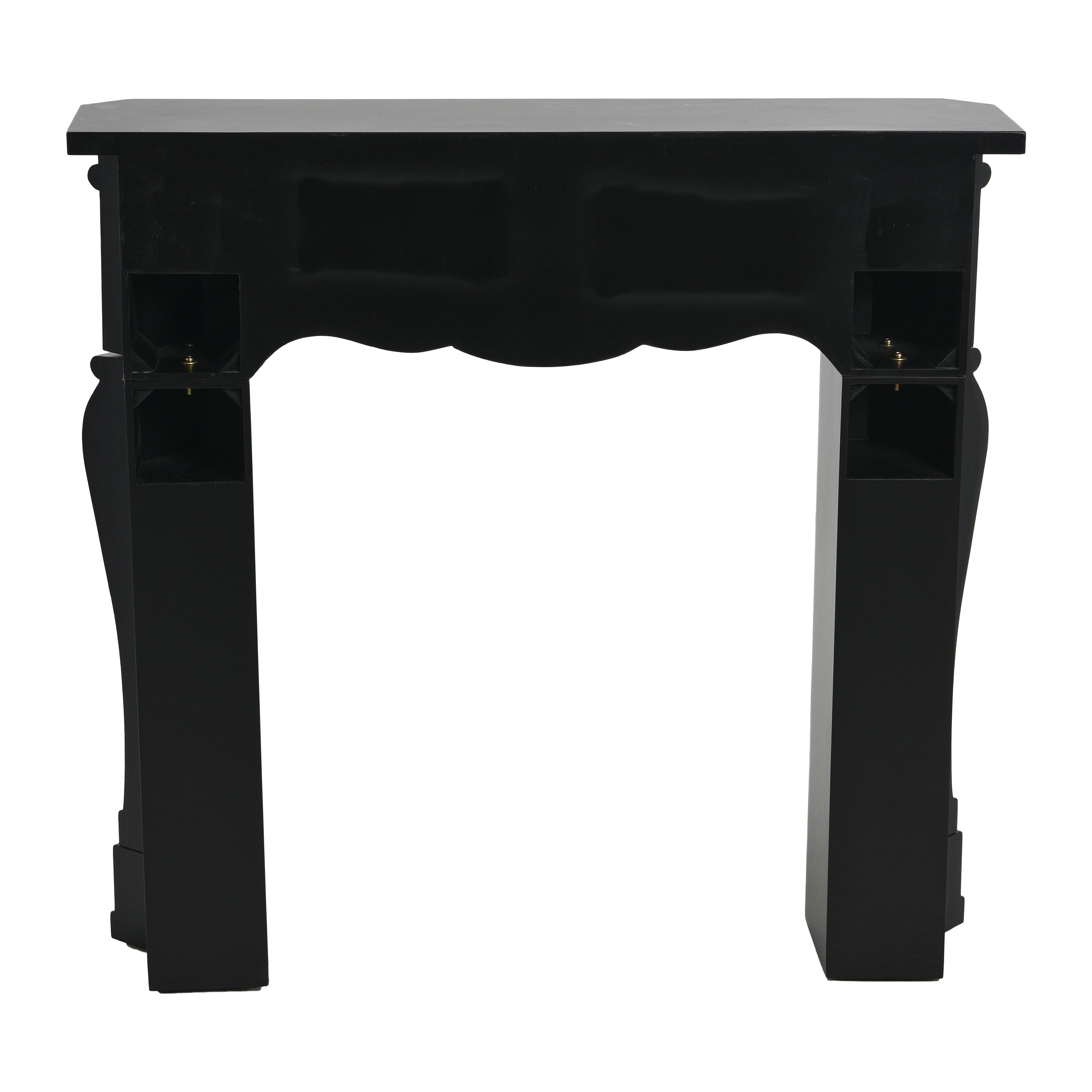 Storied Home Victorian 8" Fireplace Mantel, Black, large