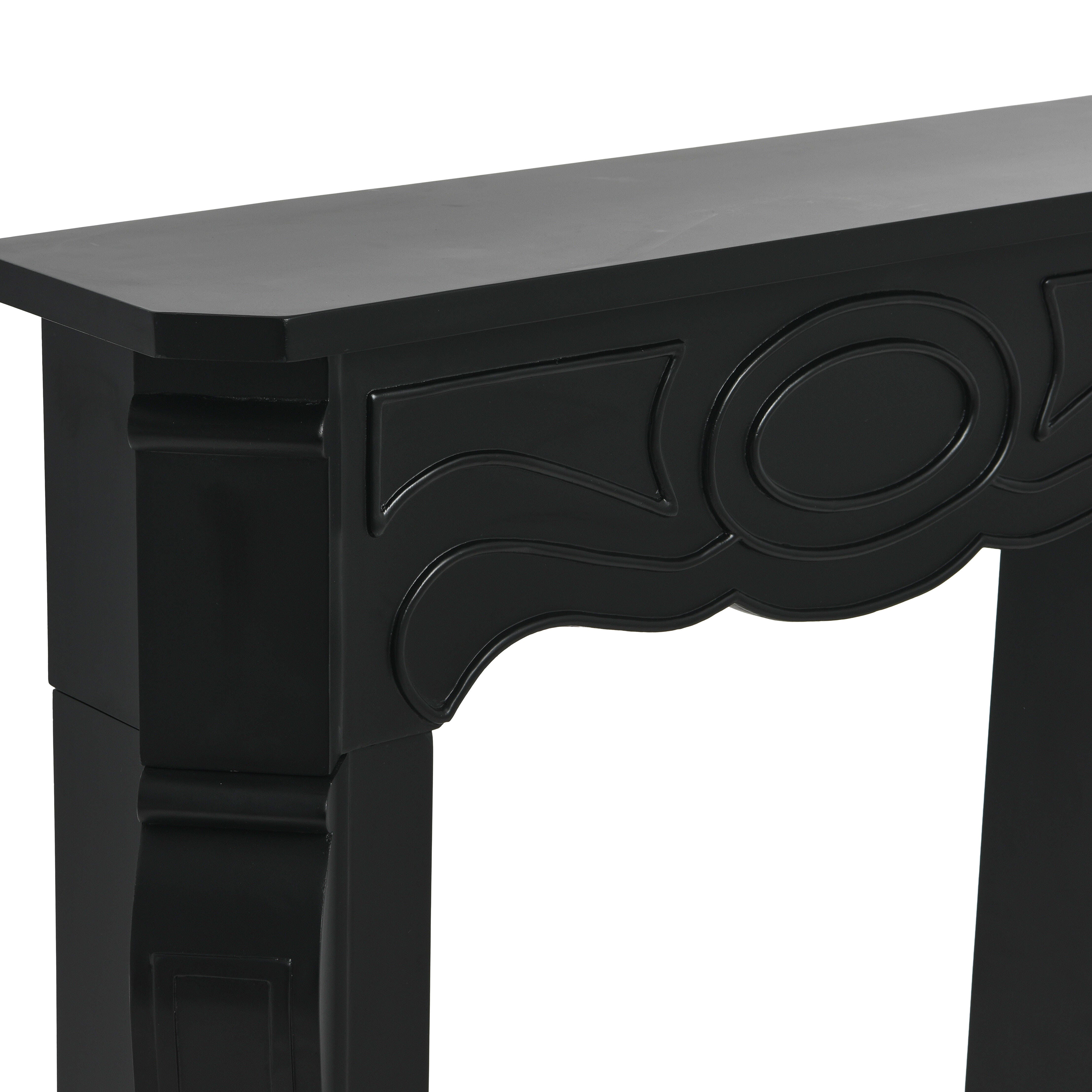 Storied Home Victorian 8" Fireplace Mantel, Black, large