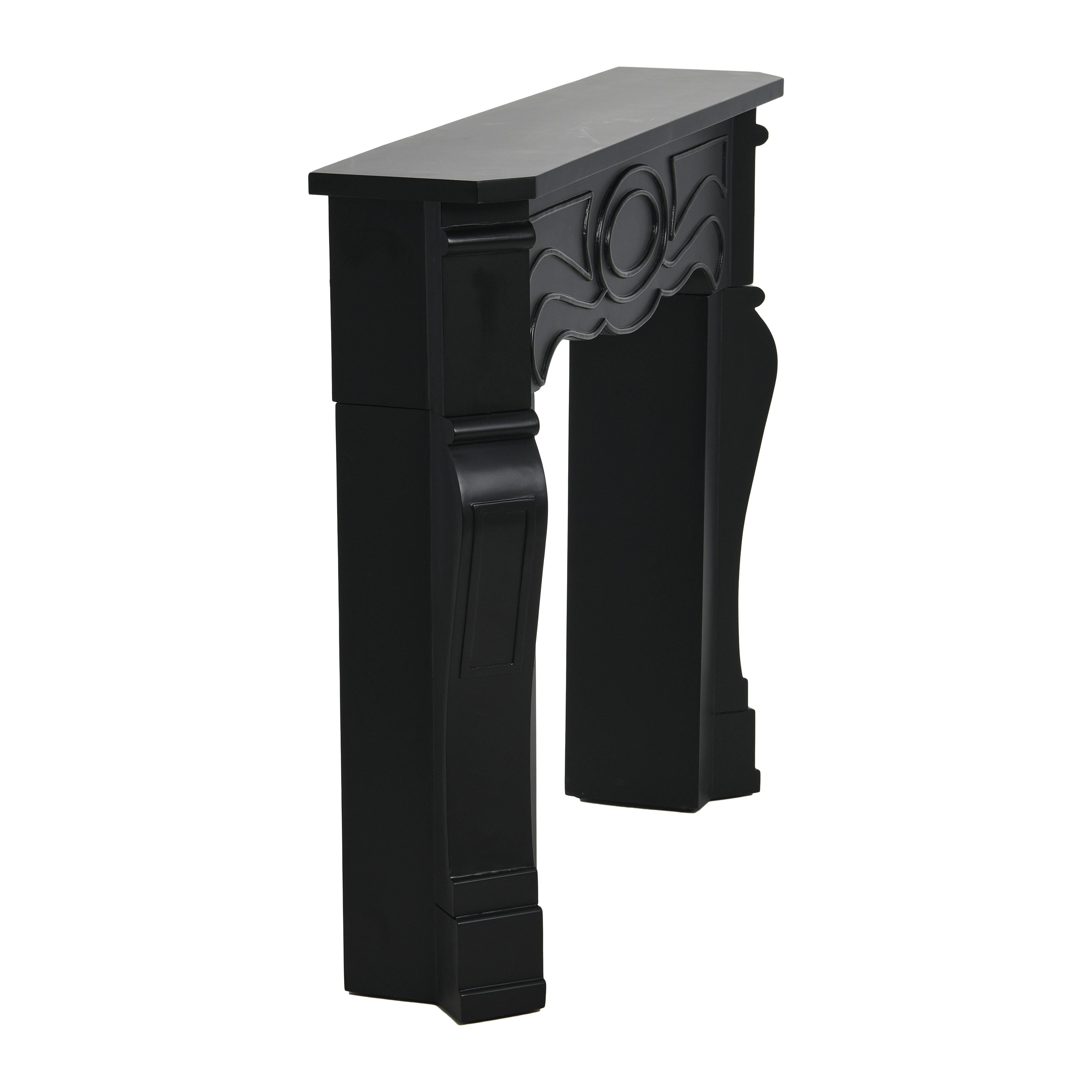 Storied Home Victorian 8" Fireplace Mantel, Black, large