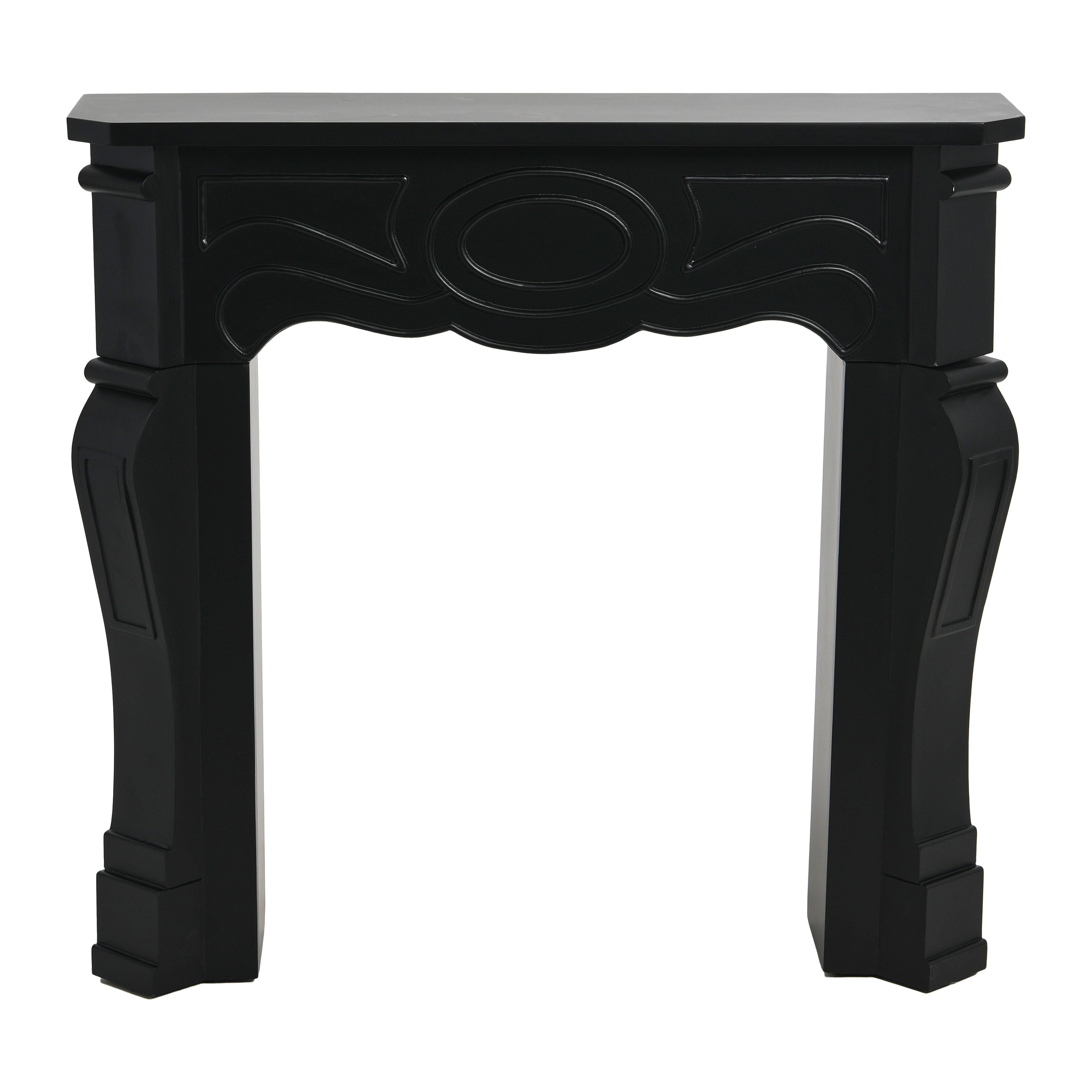 Storied Home Victorian 8" Fireplace Mantel, Black, large
