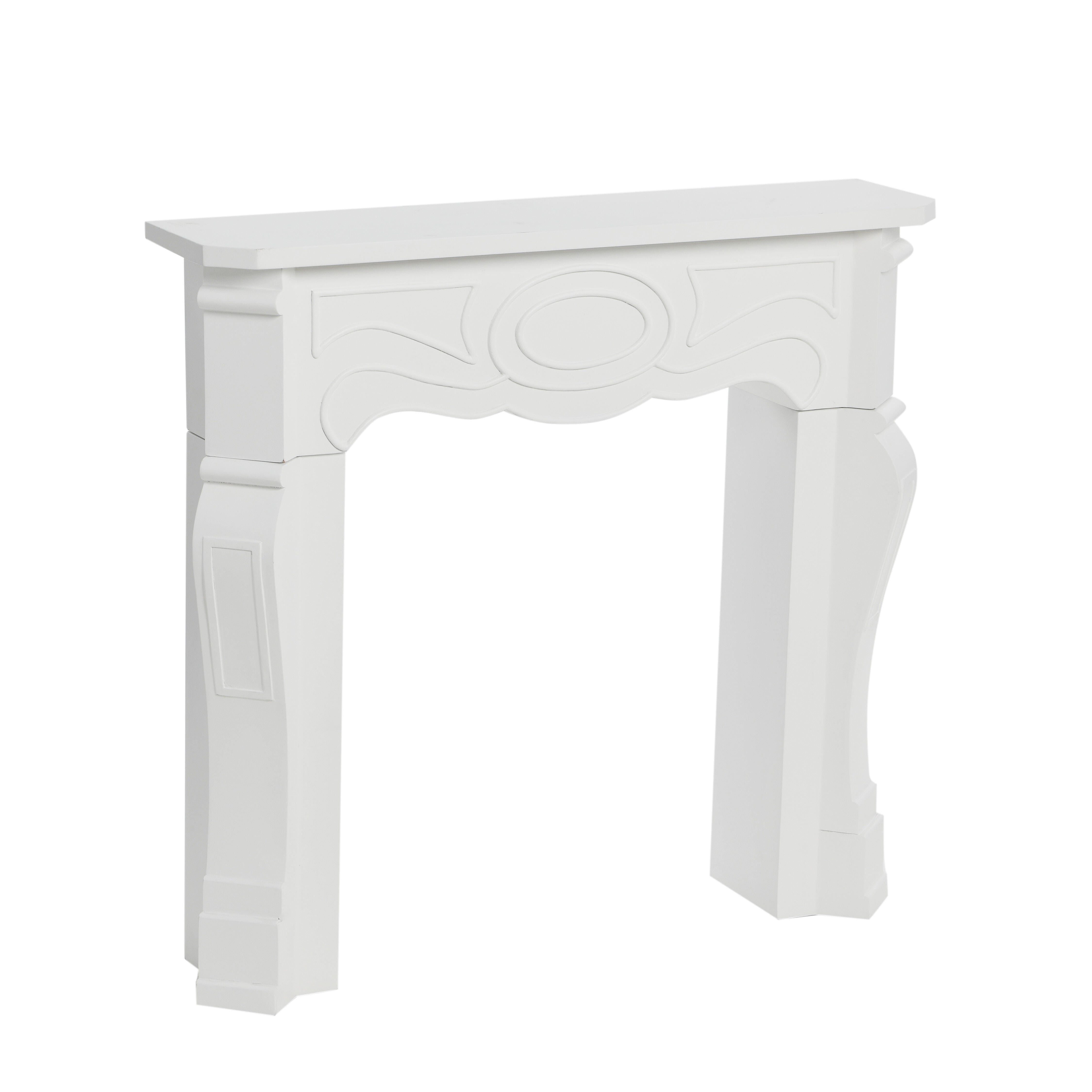 Storied Home Victorian 8" Fireplace Mantel, White, large