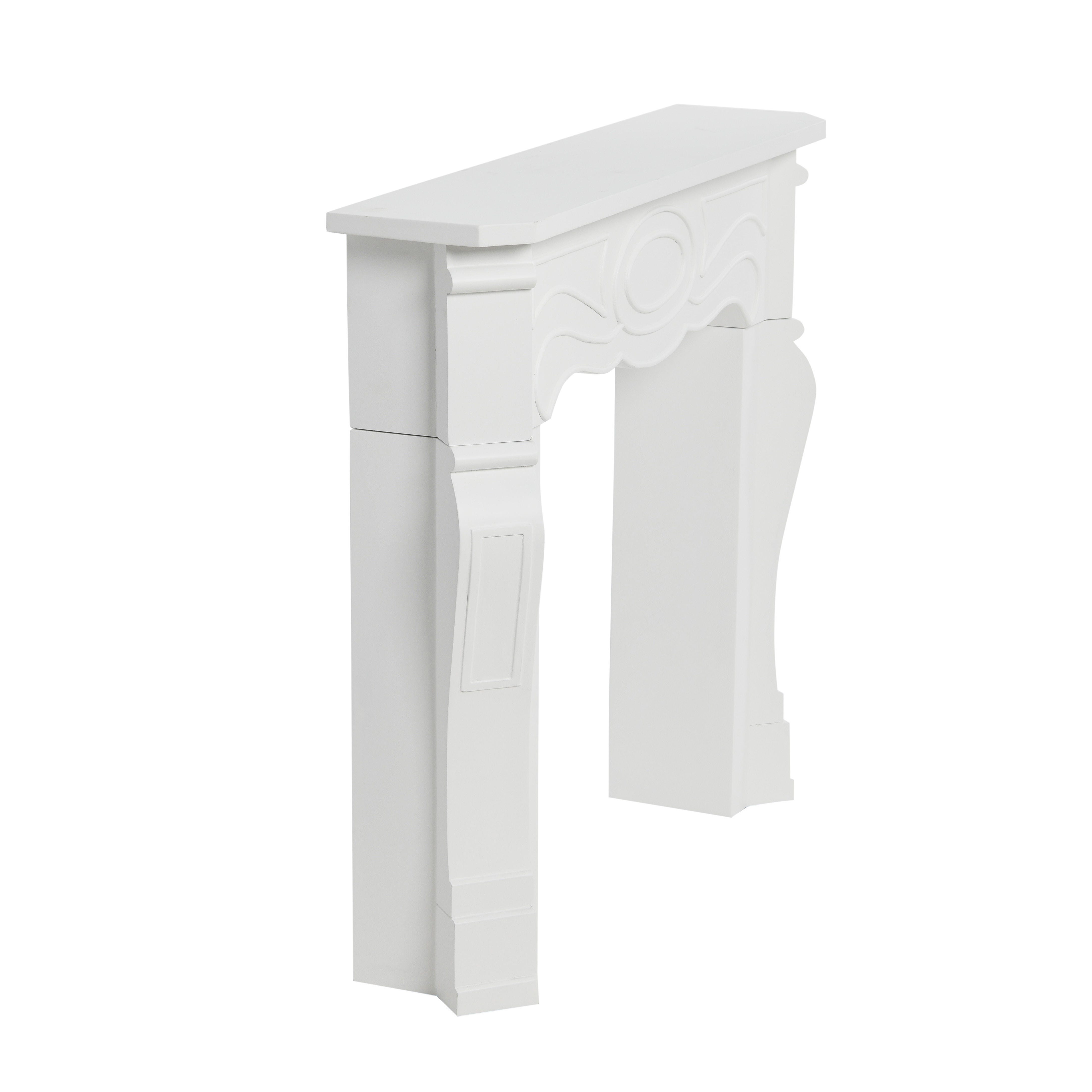 Storied Home Victorian 8" Fireplace Mantel, White, large