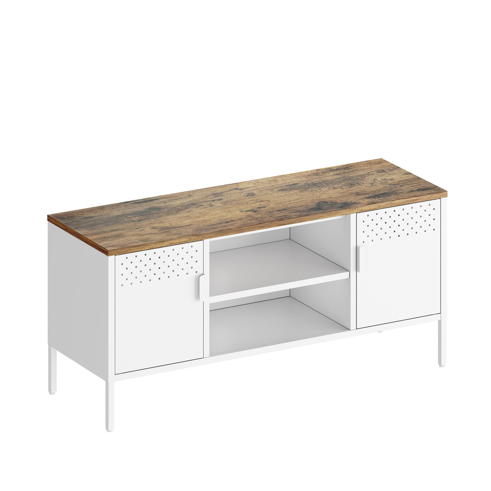 Manhattan Comfort Landen 47" TV Stand, White, large
