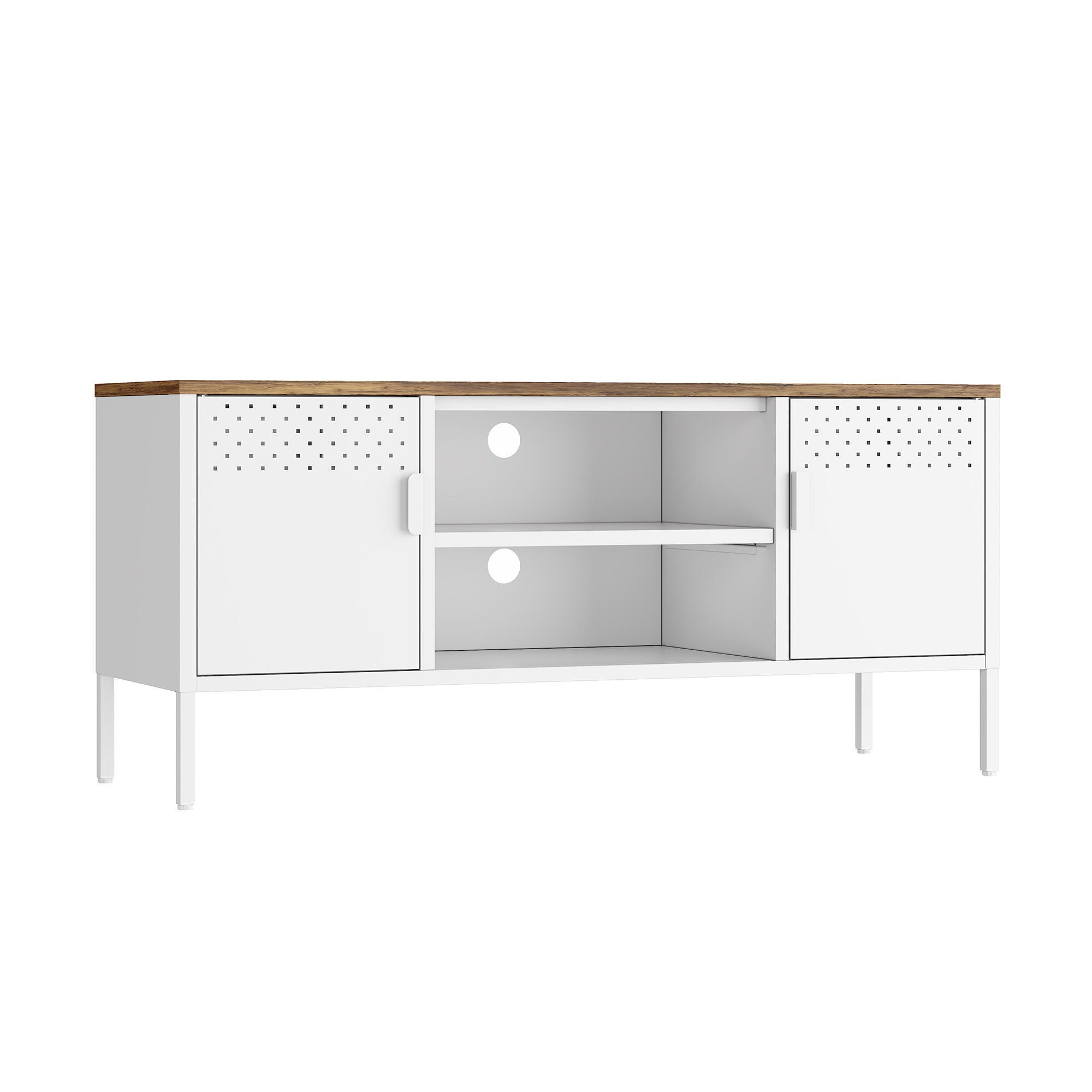 Manhattan Comfort Landen 47" TV Stand, White, large