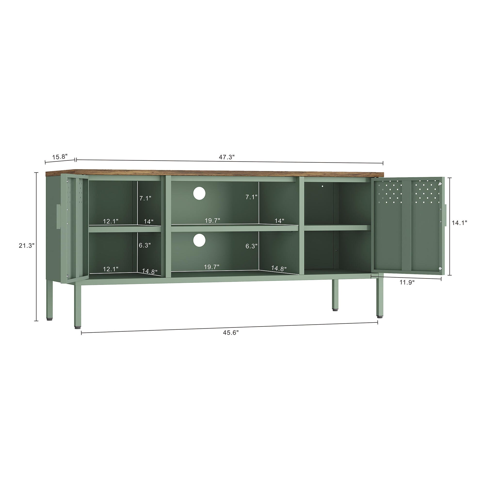 Manhattan Comfort Landen 47" TV Stand, Green, large