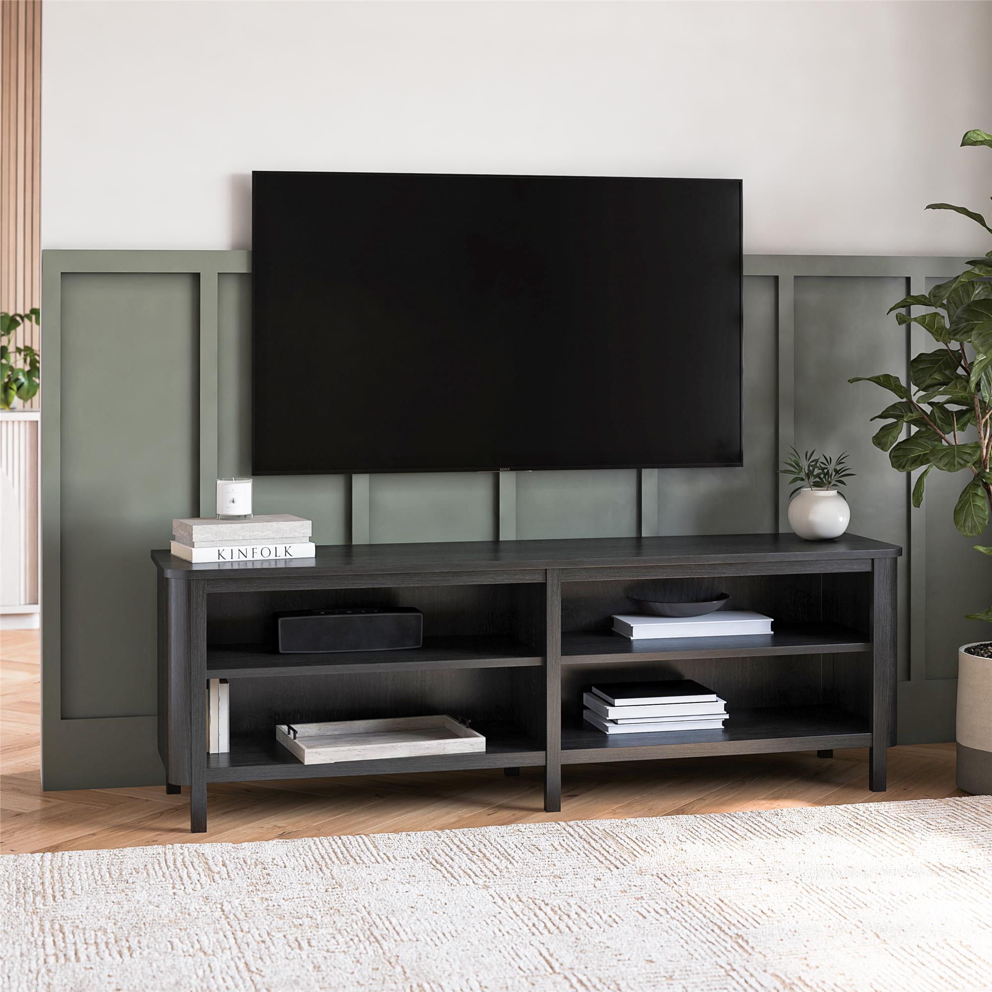RealRooms 67" TV Stand, Black Oak, rollover