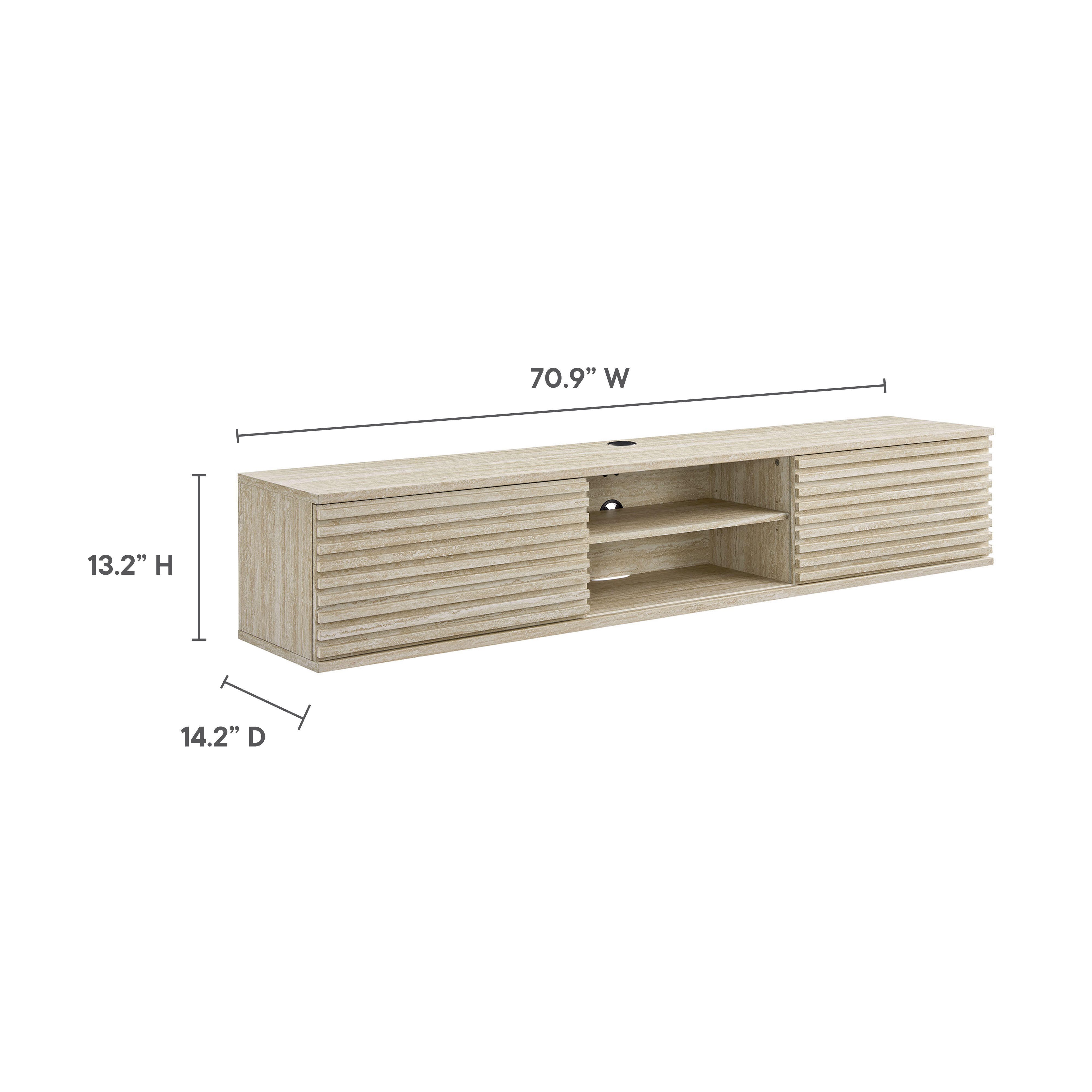 Modway Render 71" Wall Mount TV Stand, , large