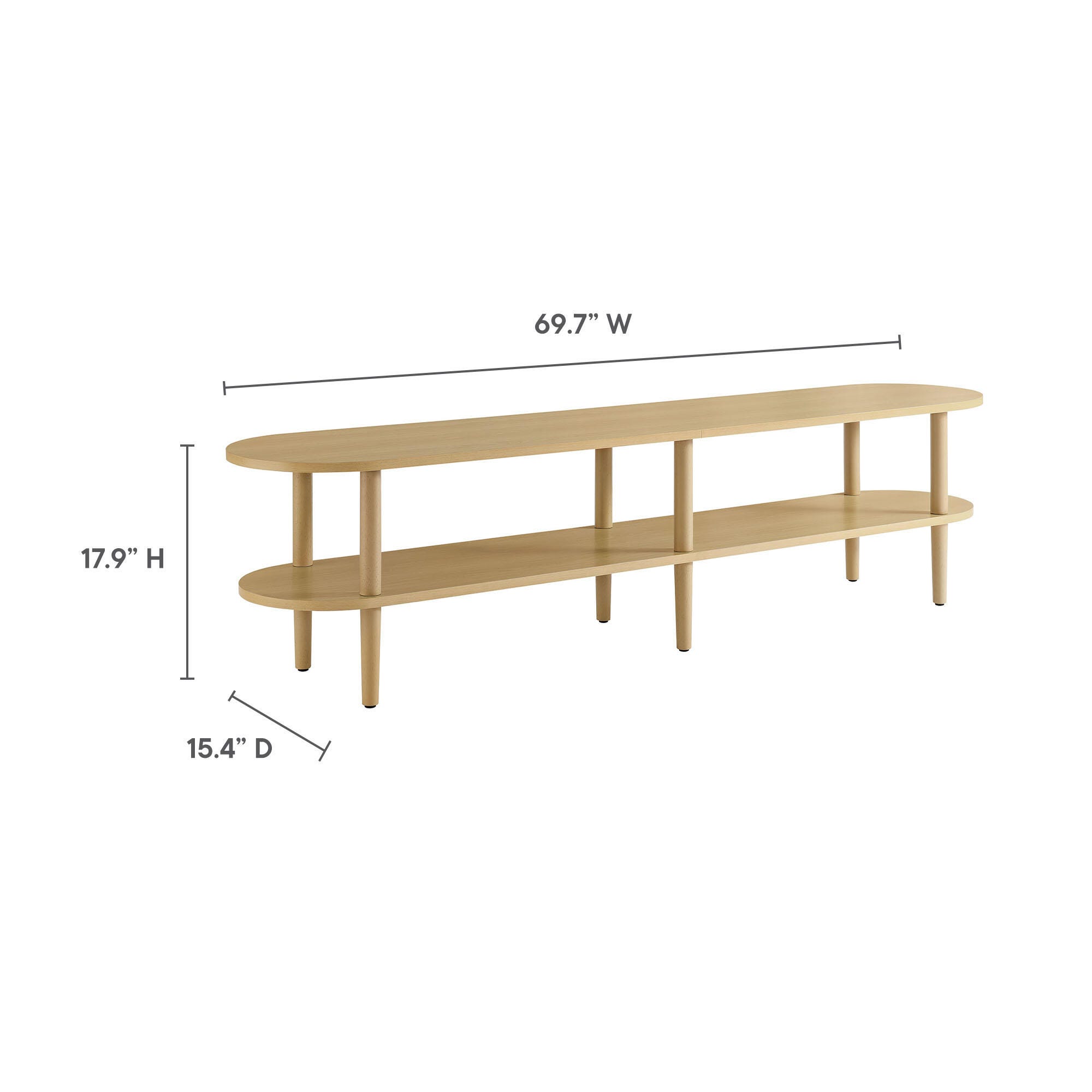 Modway Torus 70" TV Stand, Light Oak, large