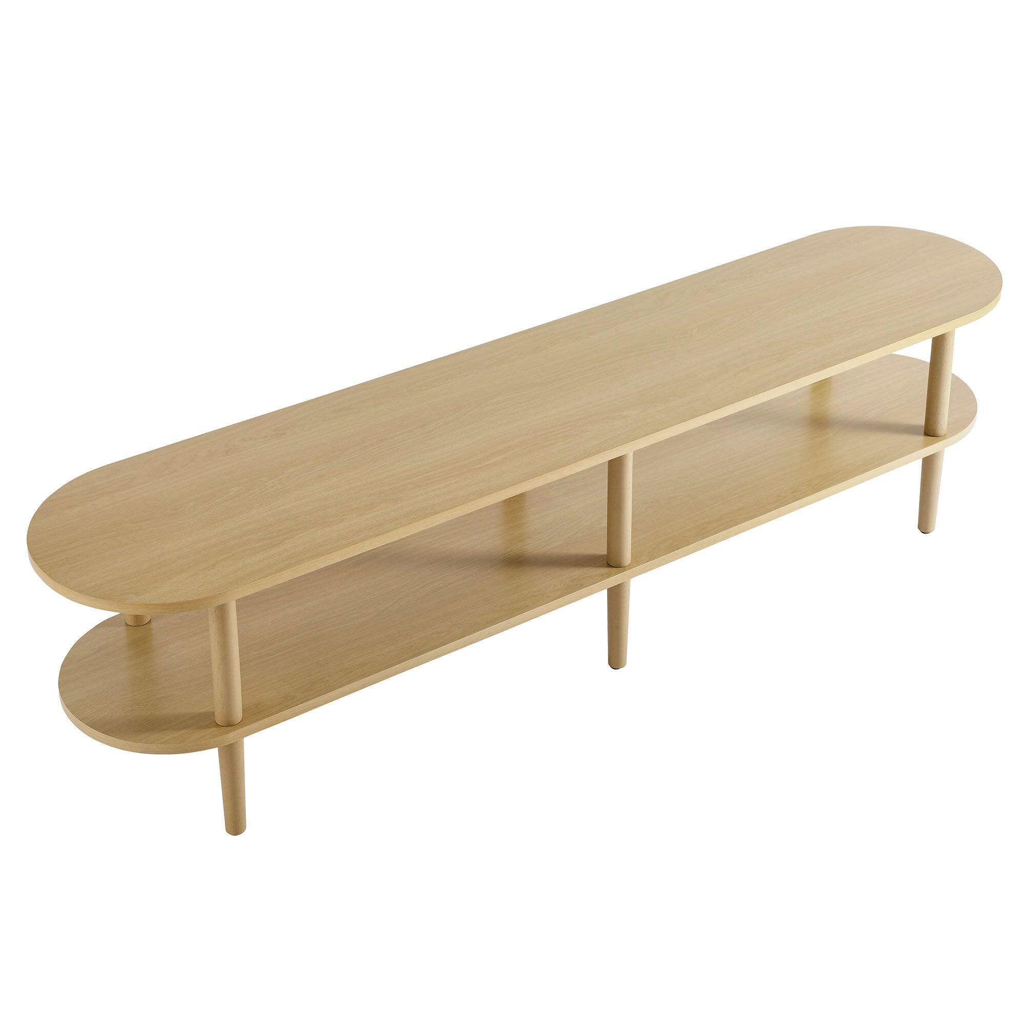 Modway Torus 70" TV Stand, Light Oak, large