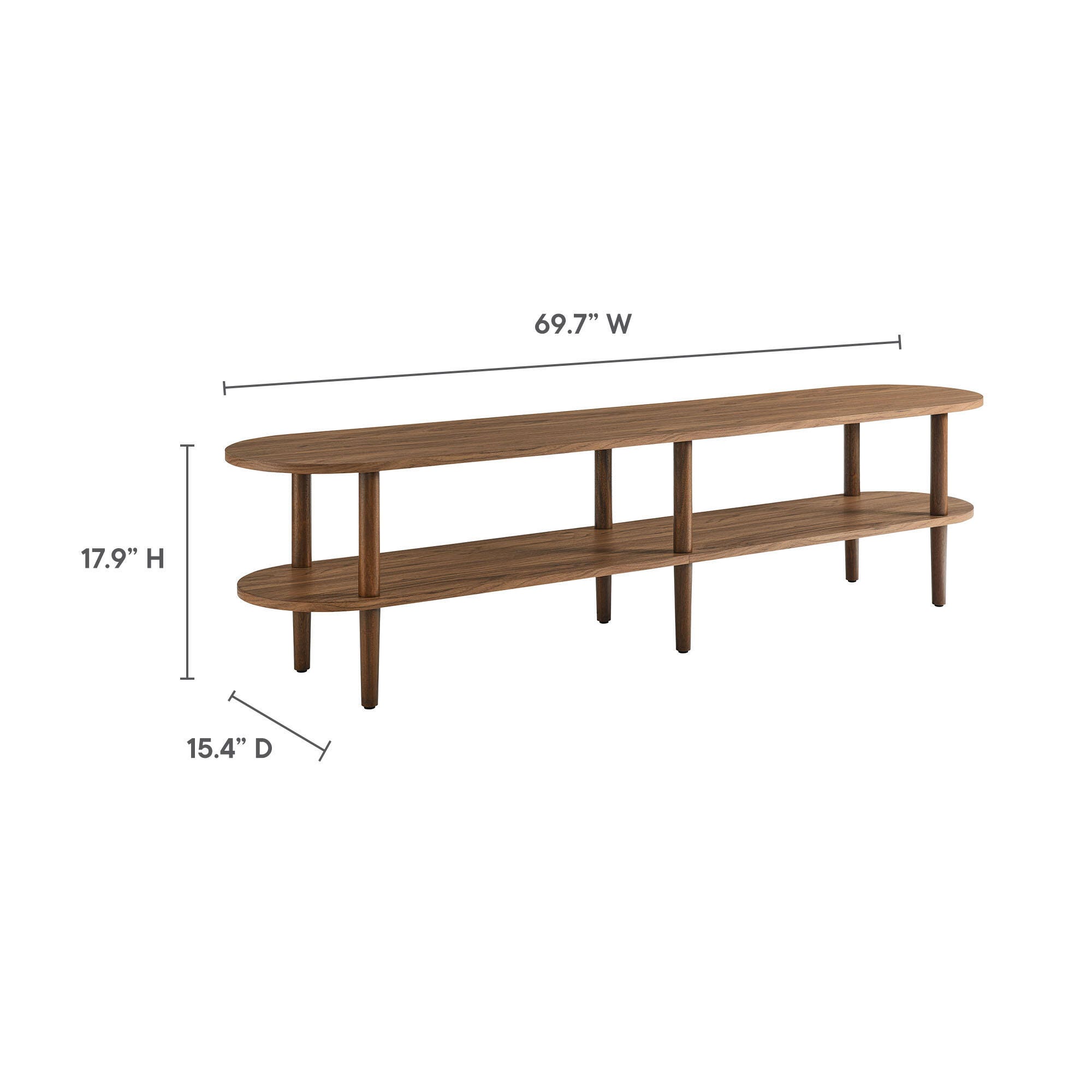 Modway Torus 70" TV Stand, Walnut, large