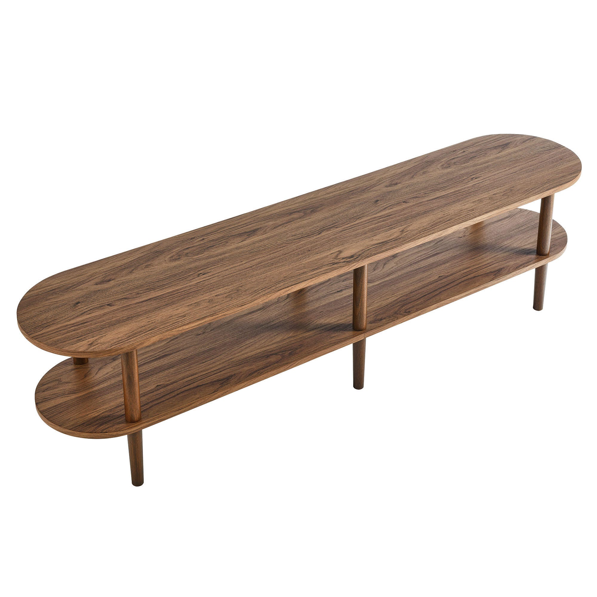 Modway Torus 70" TV Stand, Walnut, large