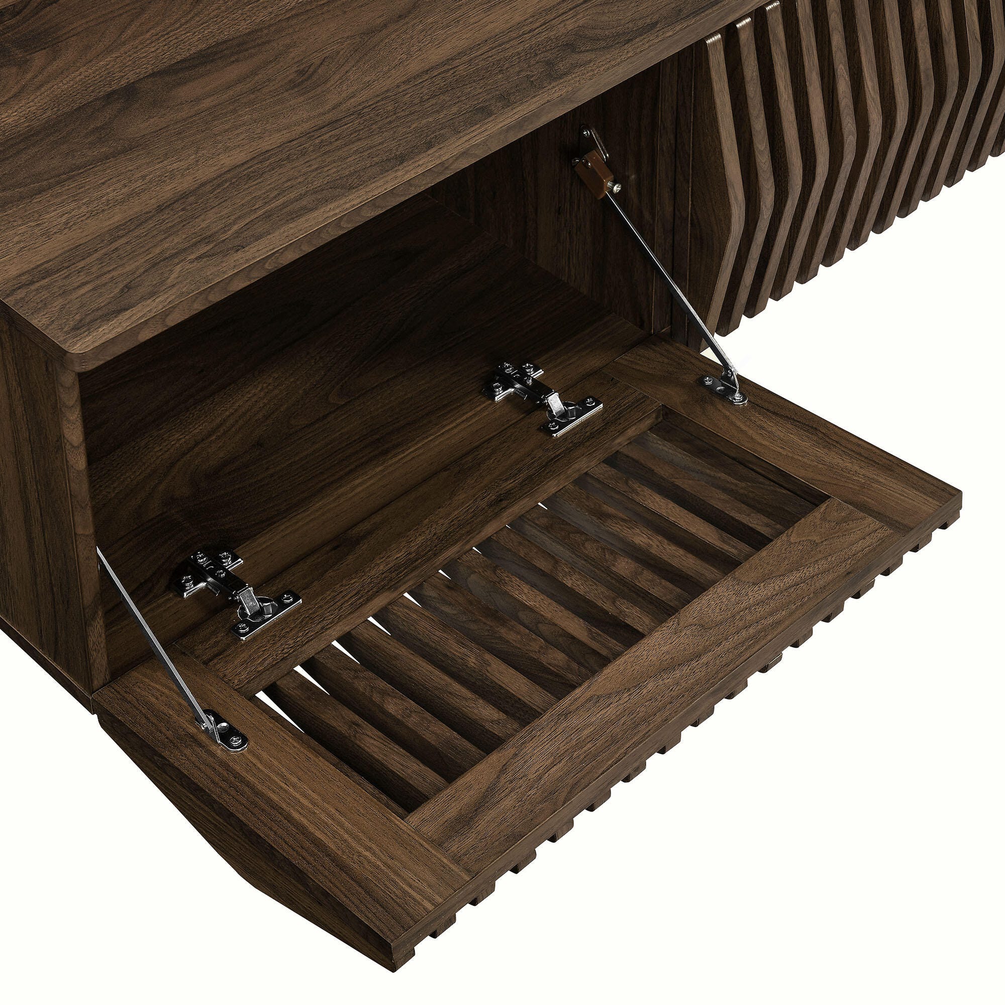 Modway Vaughn 64" TV Stand, Walnut, large