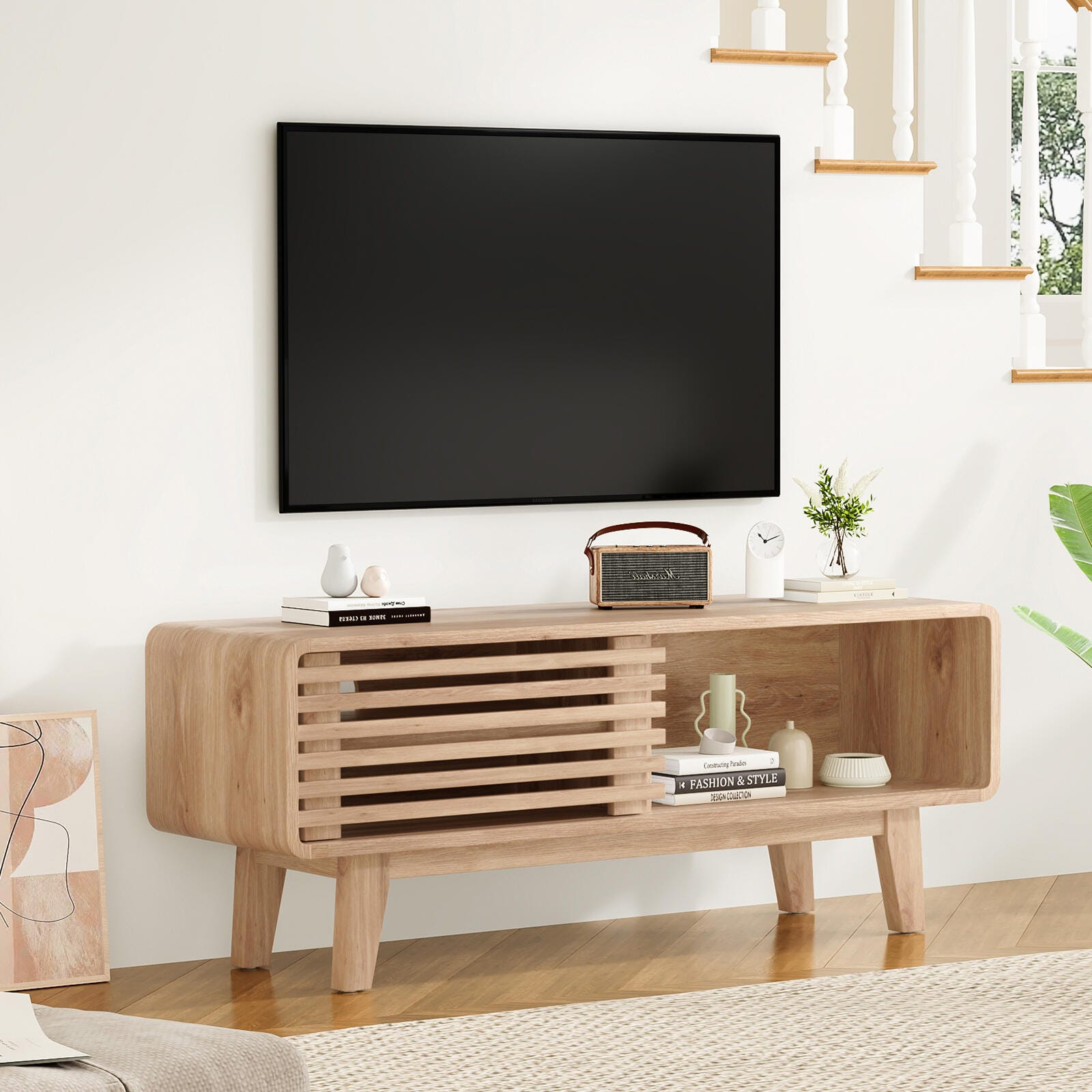 Dovelina Livoura 46" TV Stand, Natural, large